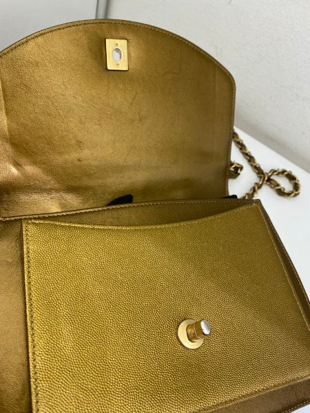 Chanel Metallic Gold Flap Bag-handbag-Chanel-The Closet Egypt