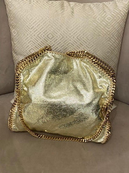 Stella Mccartney Gold Falabella Bag W/ 3 Chains-handbag-Stella Mccartney-The Closet Egypt