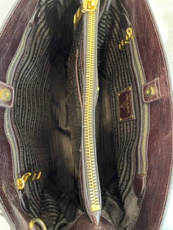 Prada Brown Vittello Shine Tote Large Bag-handbag-Prada-The Closet Egypt