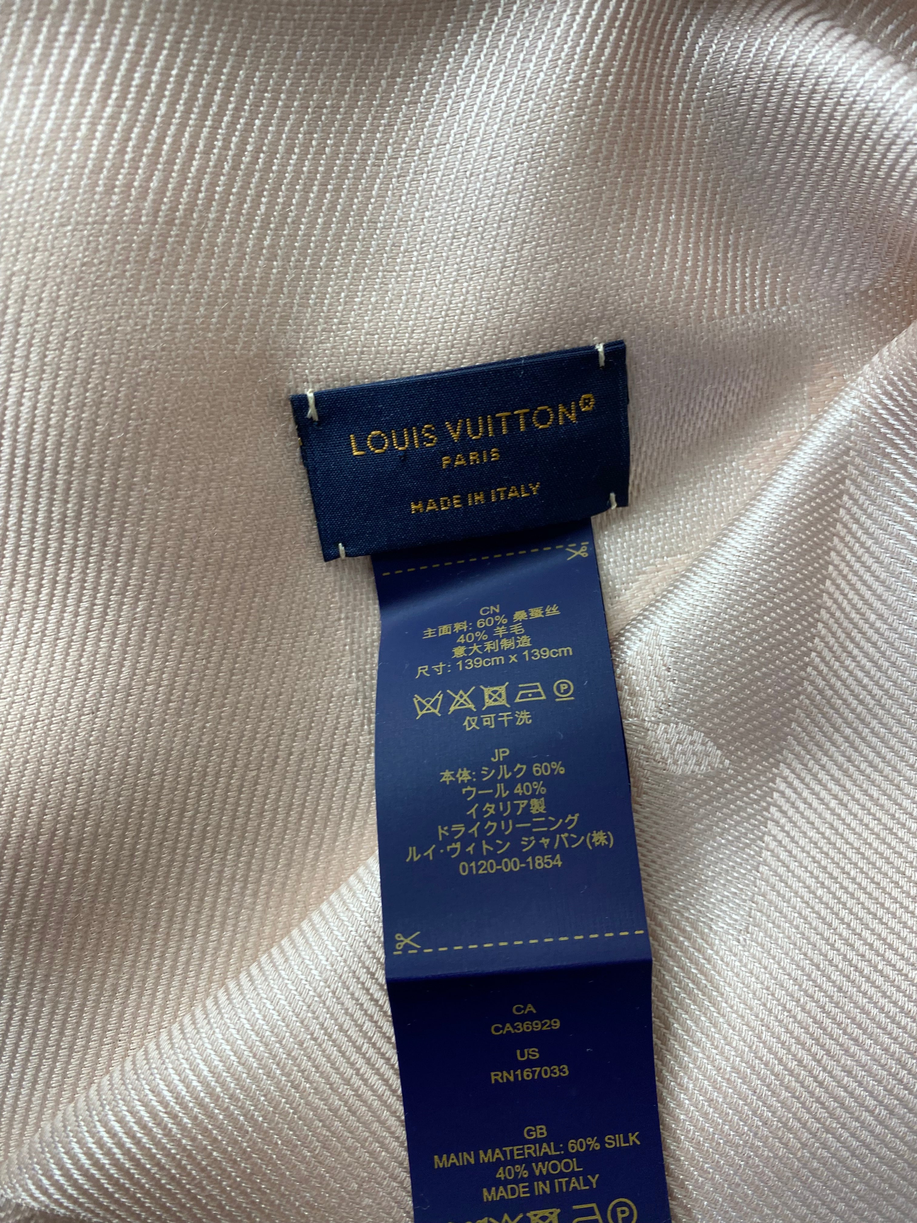 Louis Vuitton Rose Poudre Monogram Wool Scarf-Scarf-Louis Vuitton-The Closet Egypt