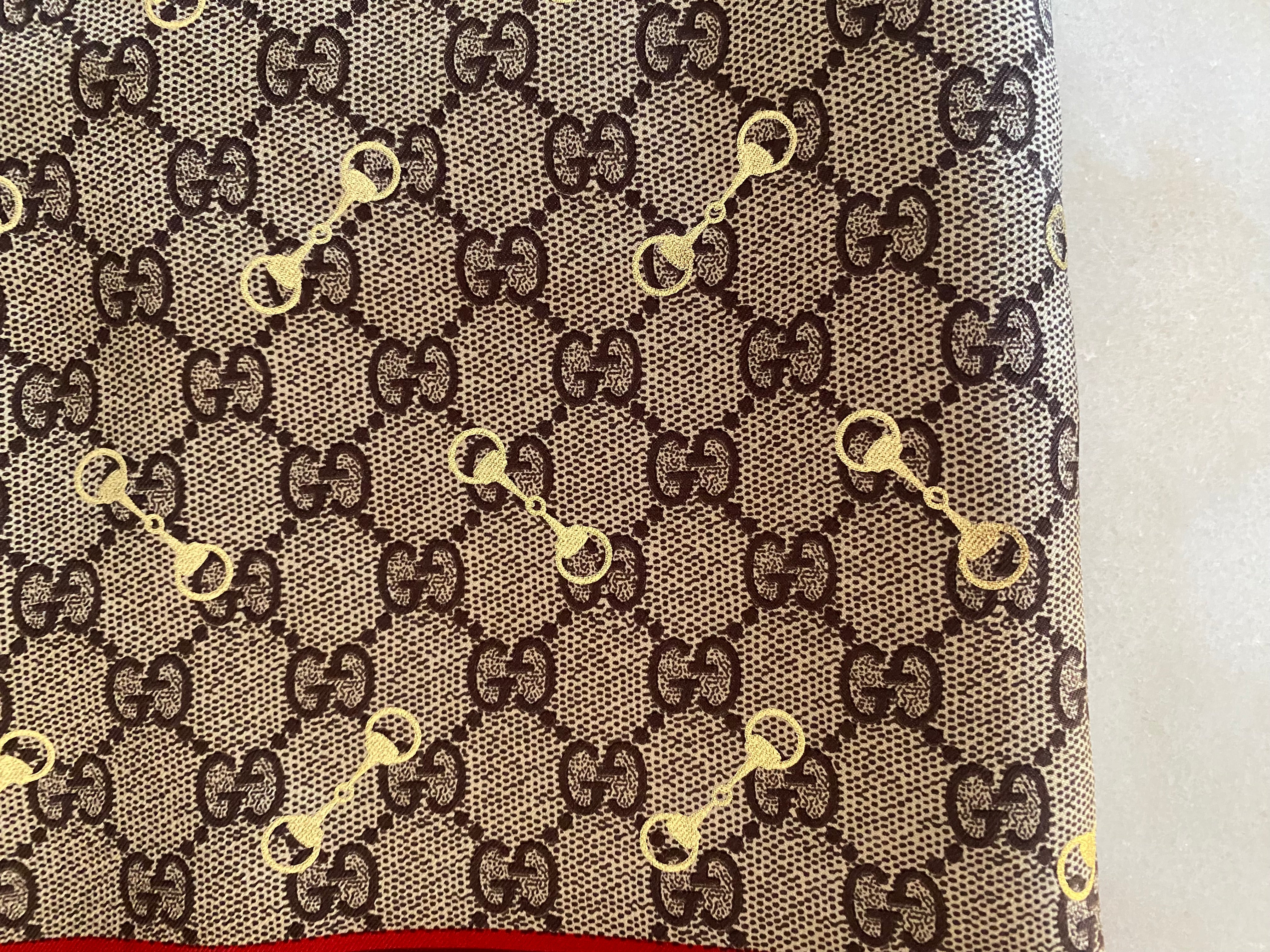 Gucci Multicolor GG Horsebit Silk Scarf 90-Scarf-Gucci-The Closet Egypt