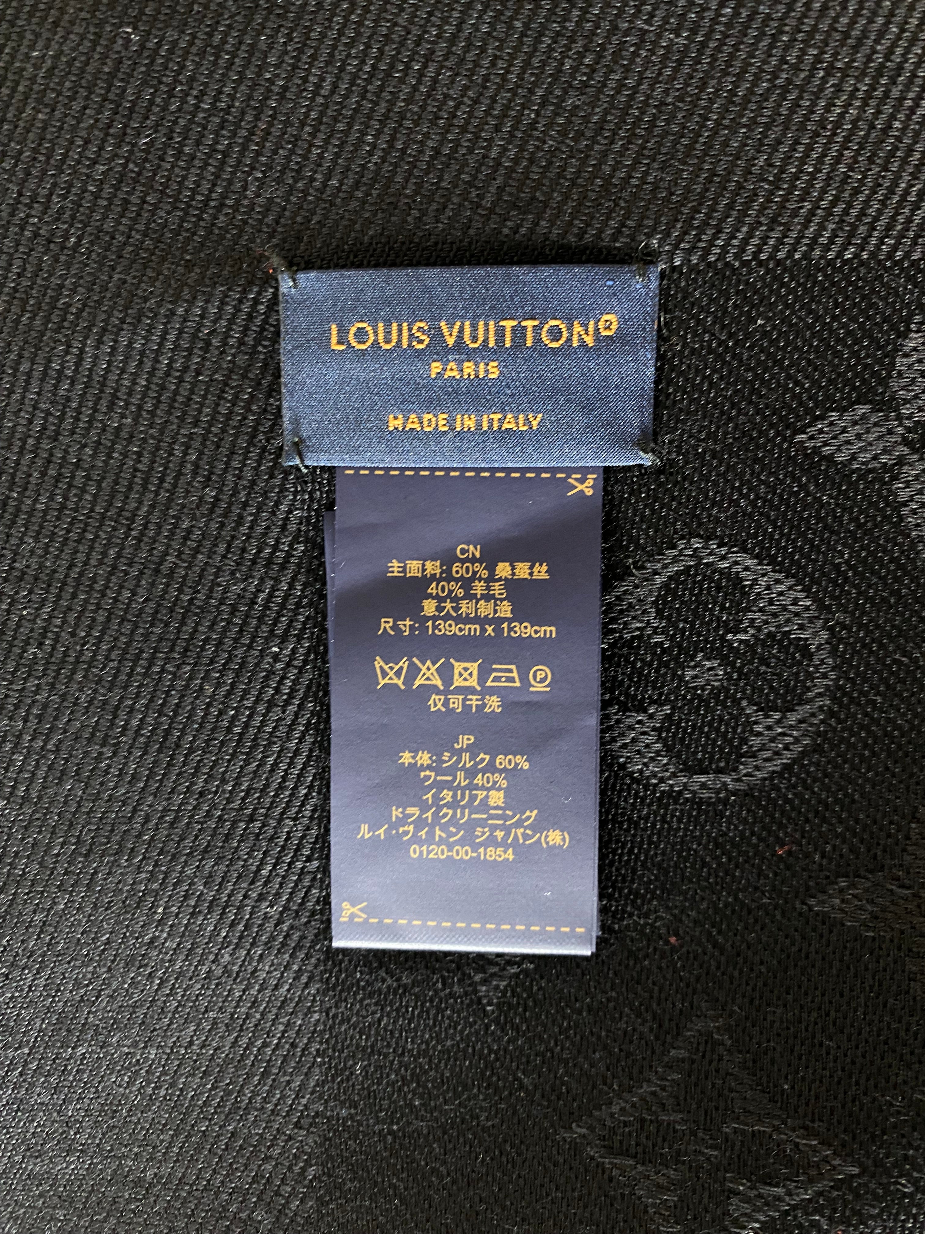 Louis Vuitton Black Monogram Scarf-Scarf-Louis Vuitton-The Closet Egypt