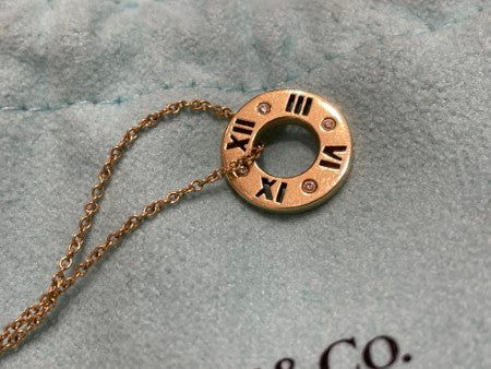 Tiffany & Co 18K Yellow Gold 4 Diamonds Atlas Pendant Necklace-Necklaces-Tiffany & Co-The Closet Egypt