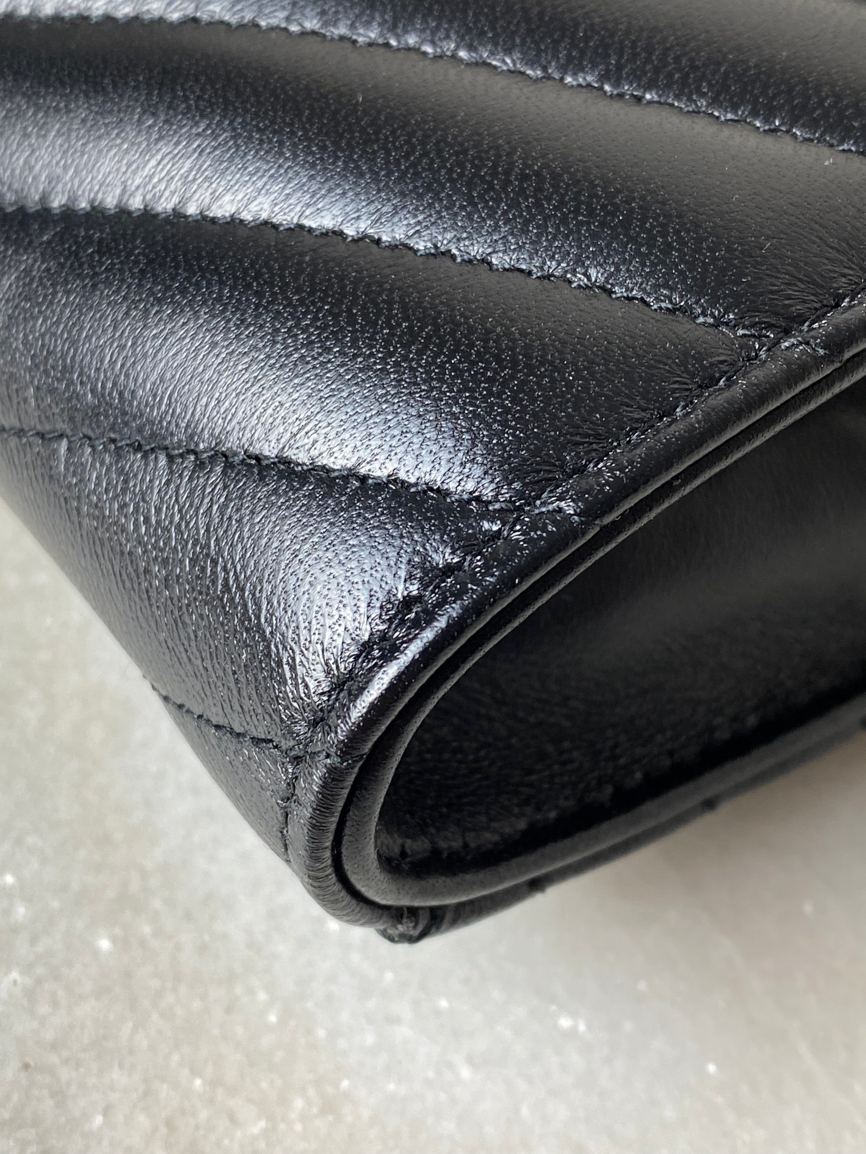 YSL Black Cassandre Matelasse Envelope Clutch-Clutch-YSL-The Closet Egypt