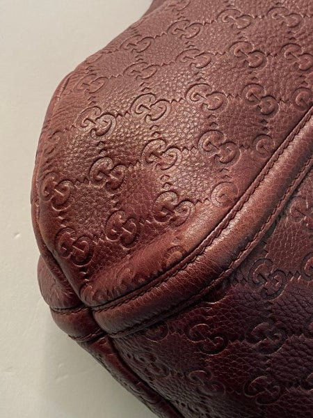 Gucci GG Burgundy Guccissima Hobo Bag-handbag-Gucci-The Closet Egypt