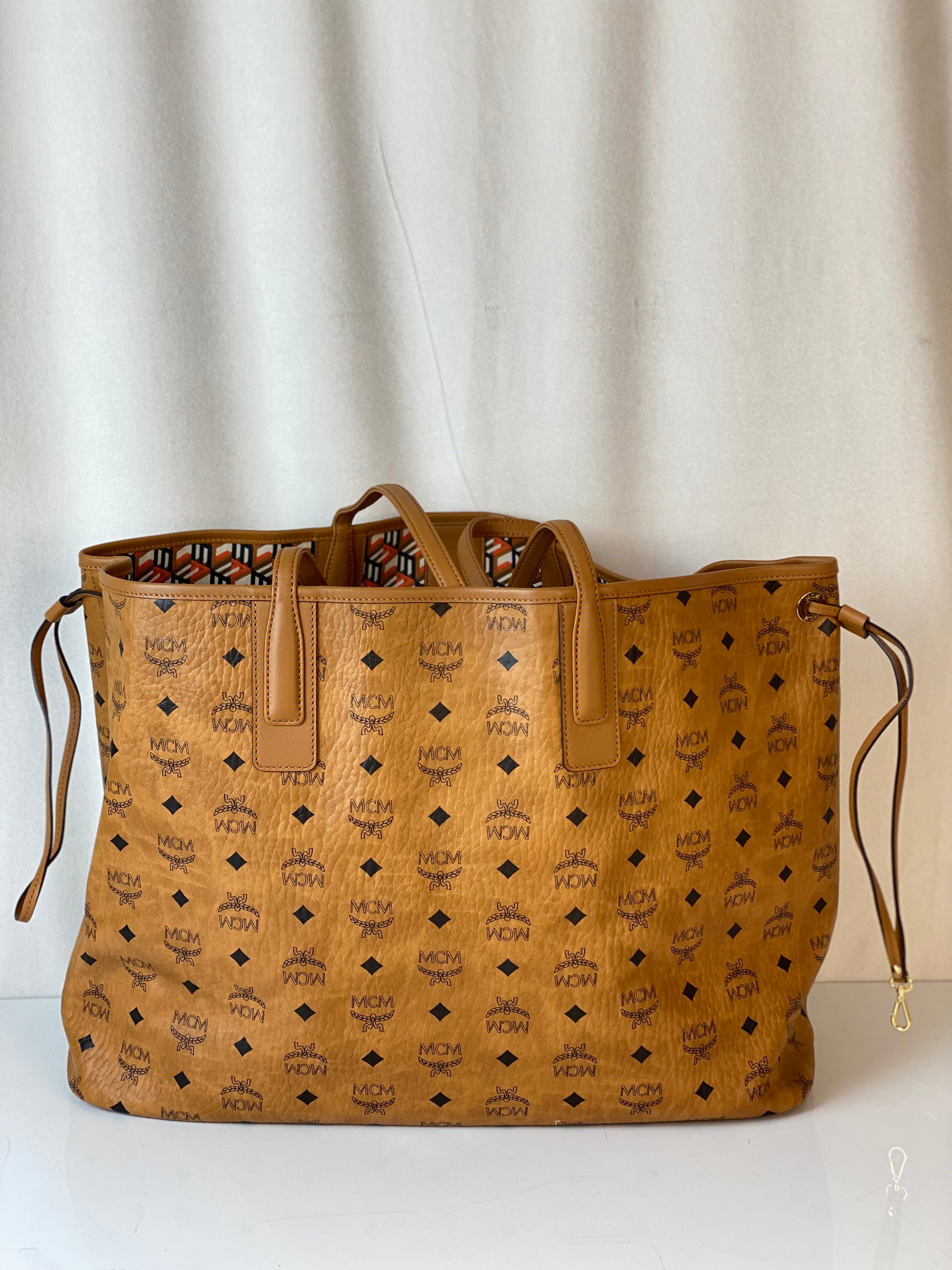 MCM Camel Reversible Liz Shopper Invesetes Large Tote Bag-handbag-MCM-The Closet Egypt