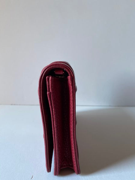 Christian Dior Burgundy Diorama Wallet on Chain-Wallet Chain-Christian Dior-The Closet Egypt