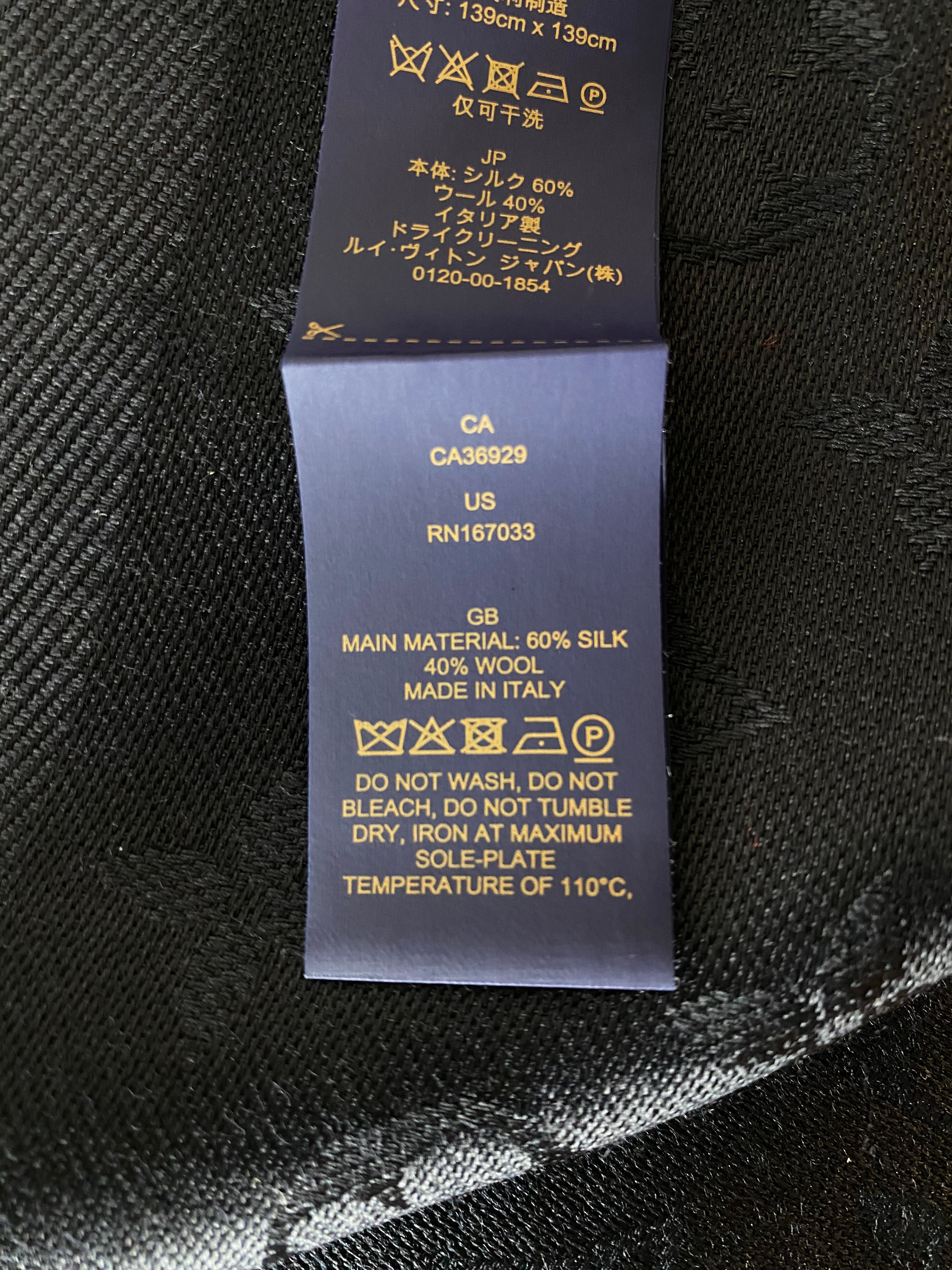 Louis Vuitton Black Monogram Scarf-Scarf-Louis Vuitton-The Closet Egypt