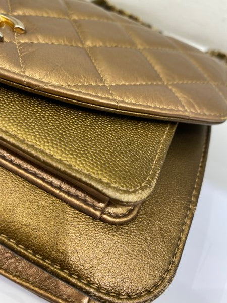 Chanel Metallic Gold Flap Bag-handbag-Chanel-The Closet Egypt