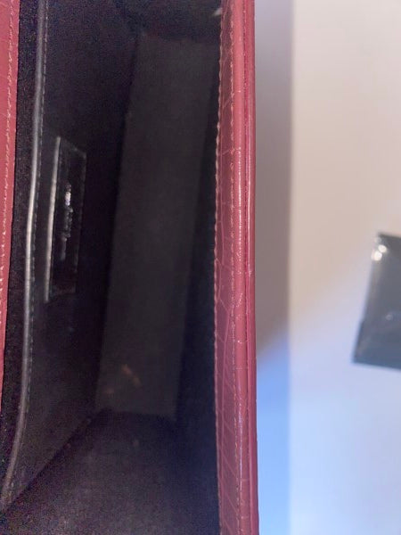 YSL Burgundy Croco Embossed Kate Tassel Small Bag-handbag-YSL-The Closet Egypt