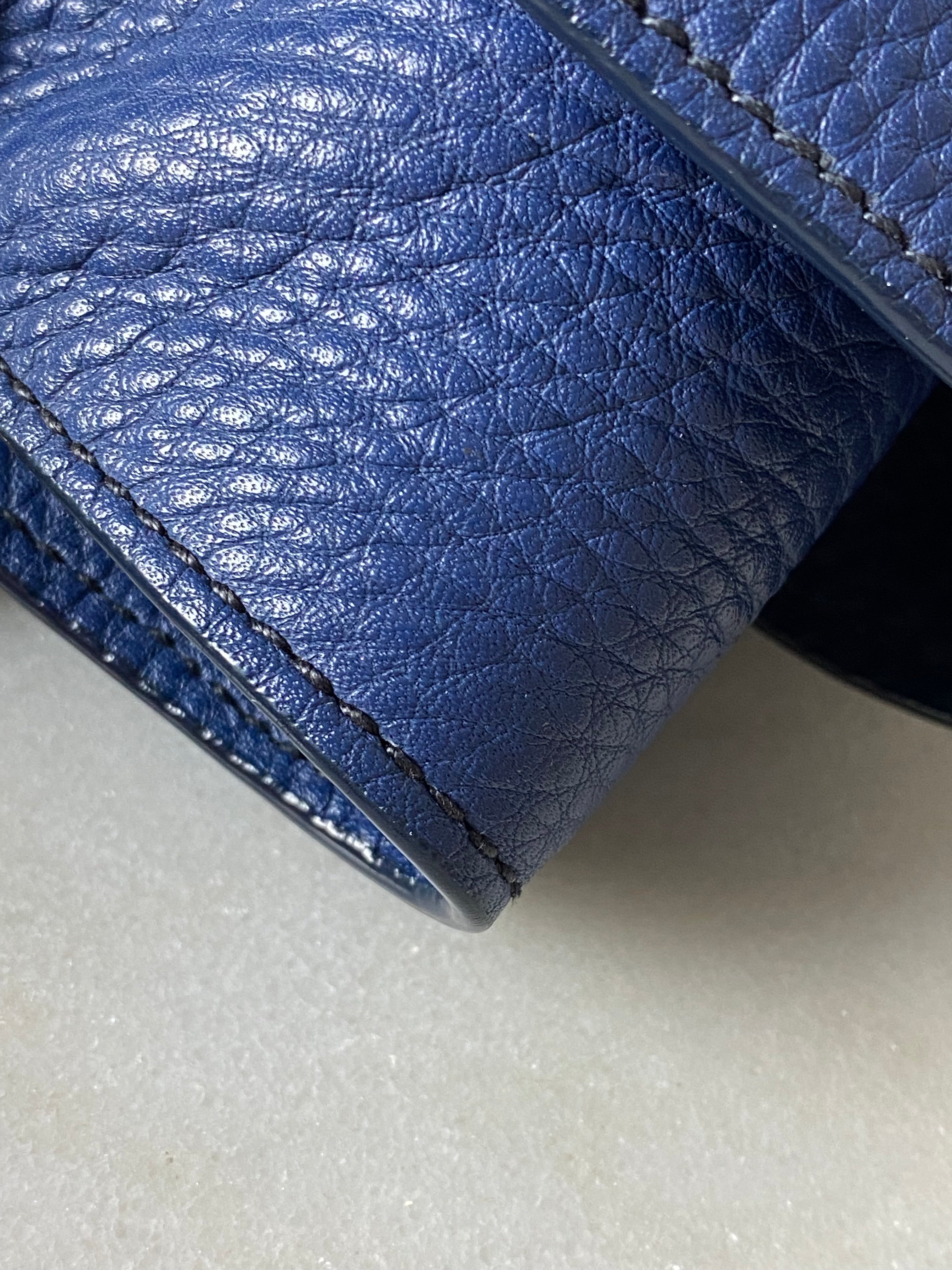 Prada Blue Vitello Daino Side Pocket Shoulder Bag-handbag-Prada-The Closet Egypt