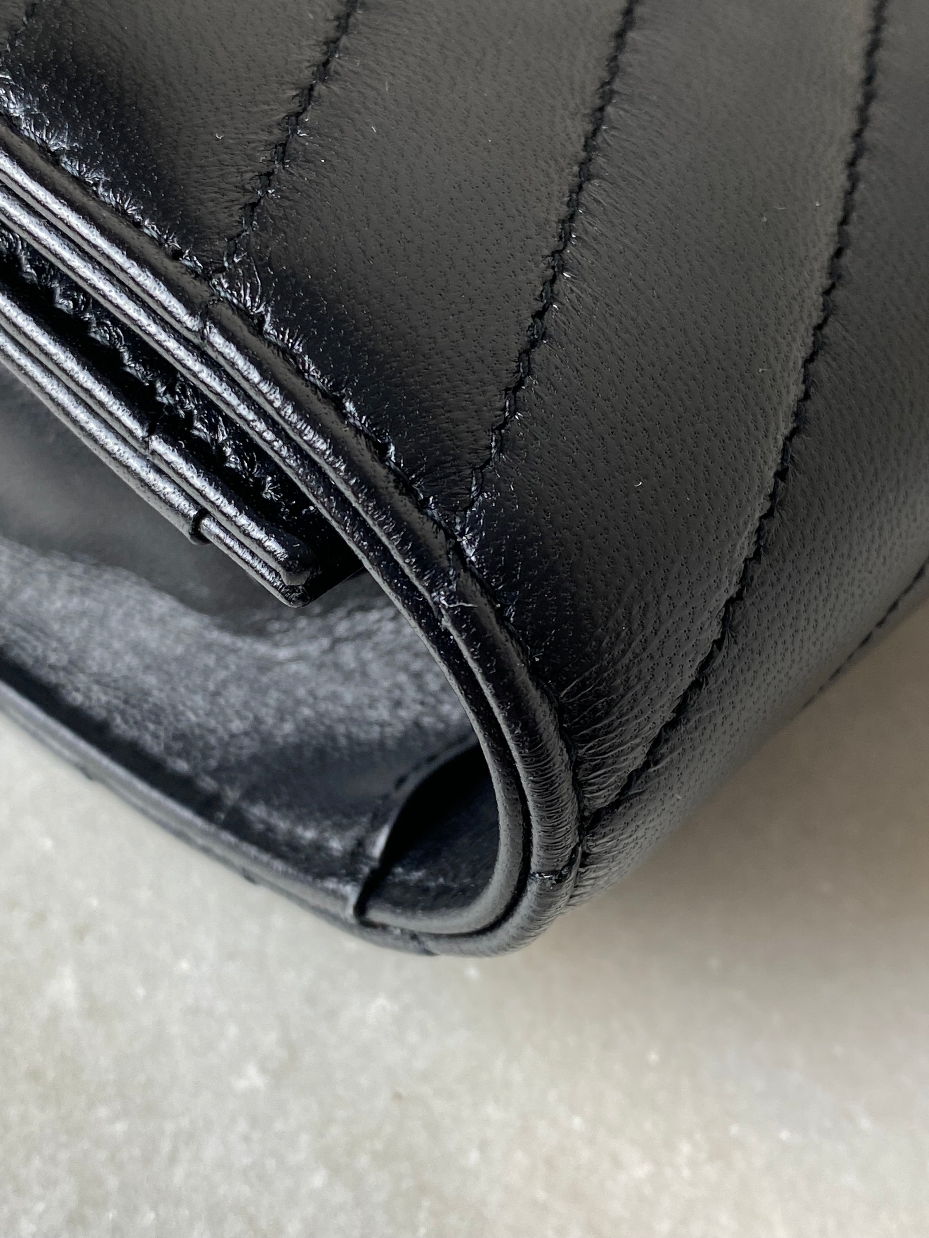 YSL Black Cassandre Matelasse Envelope Clutch-Clutch-YSL-The Closet Egypt