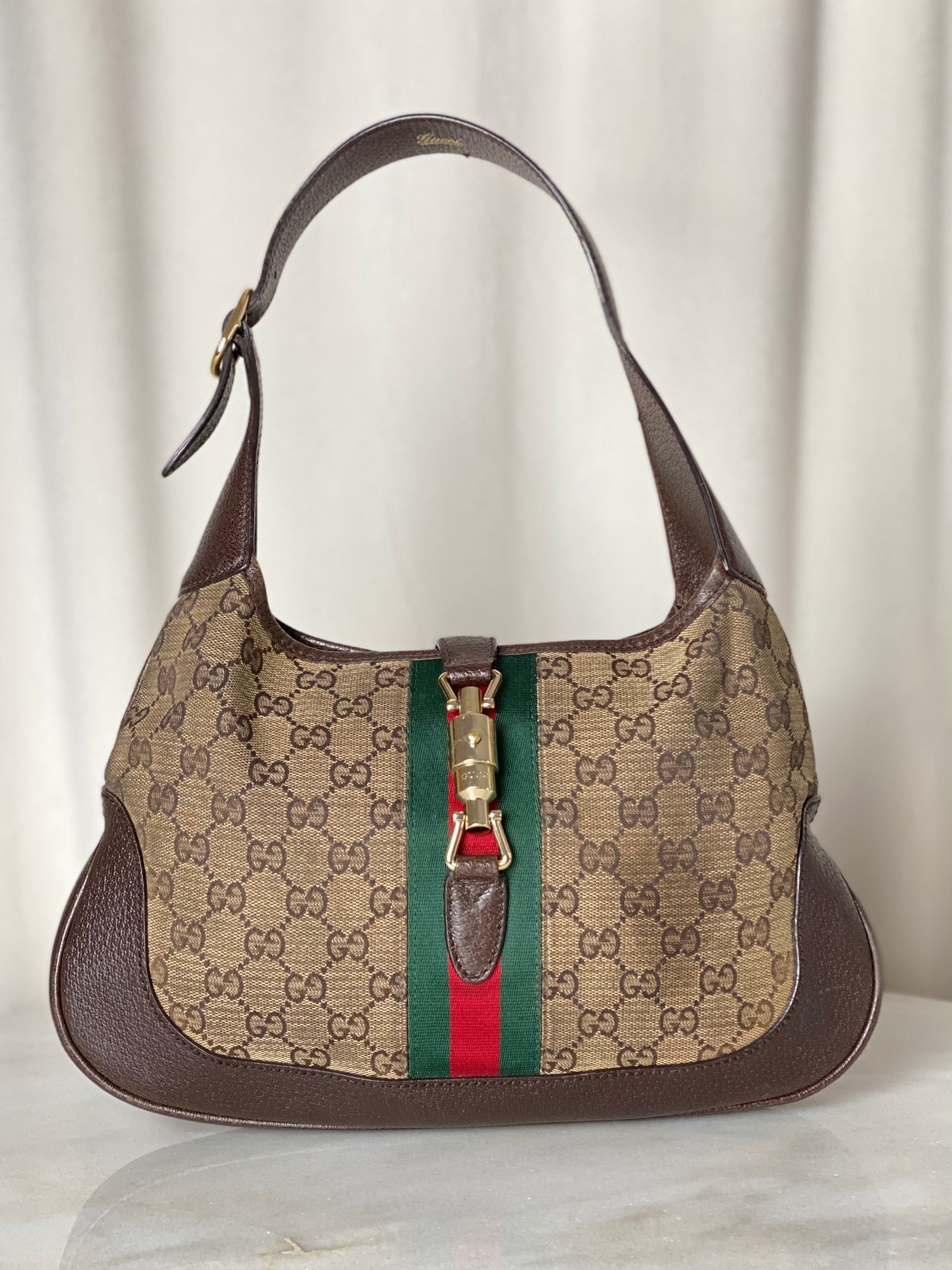 Gucci Burgundy GG Supreme Jackie 1961 Shoulder Bag