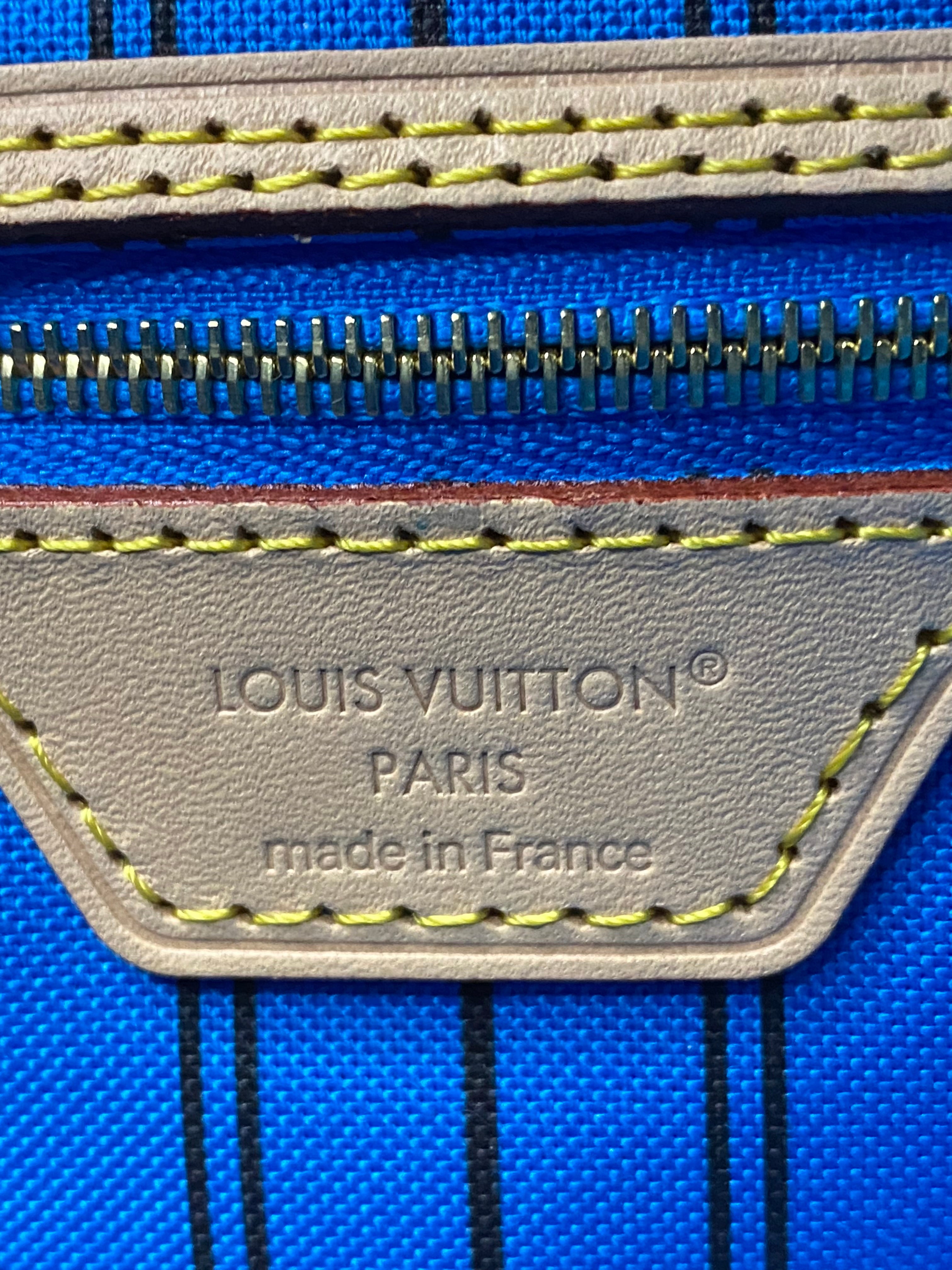 Louis Vuitton Monogram Turquoise Neverfull Inside Out Bag