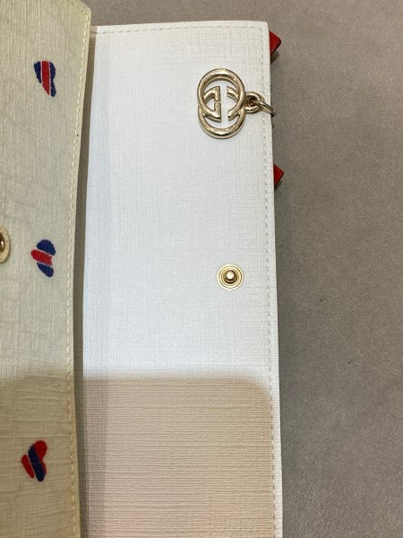 Gucci White GG Heart Print Continental Wallet-wallet-Gucci-The Closet Egypt
