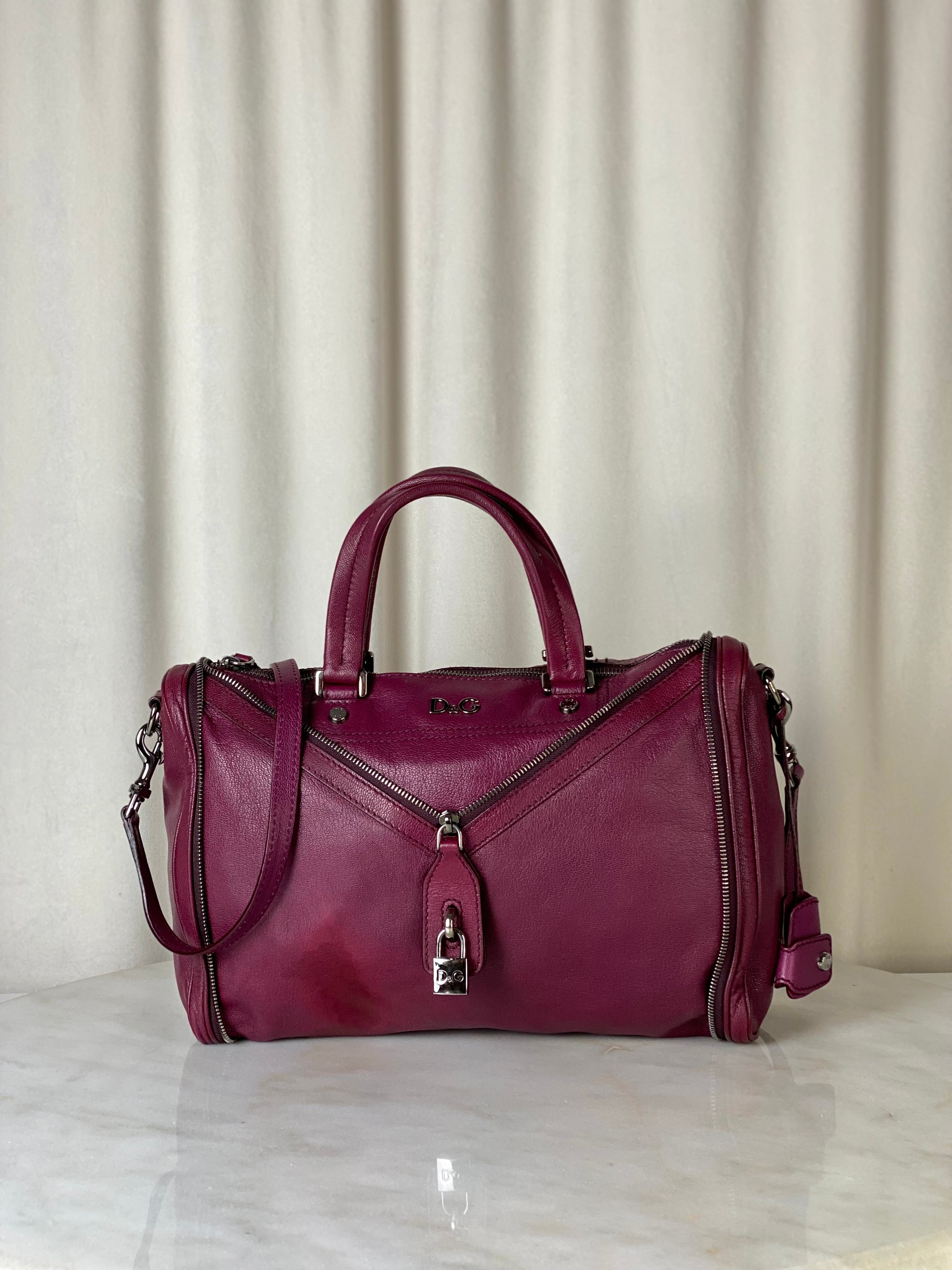 Dolce & Gabbana Burgundy Vilma Top Handle Bag W/ Strap-handbag-Dolce & Gabbana-The Closet Egypt