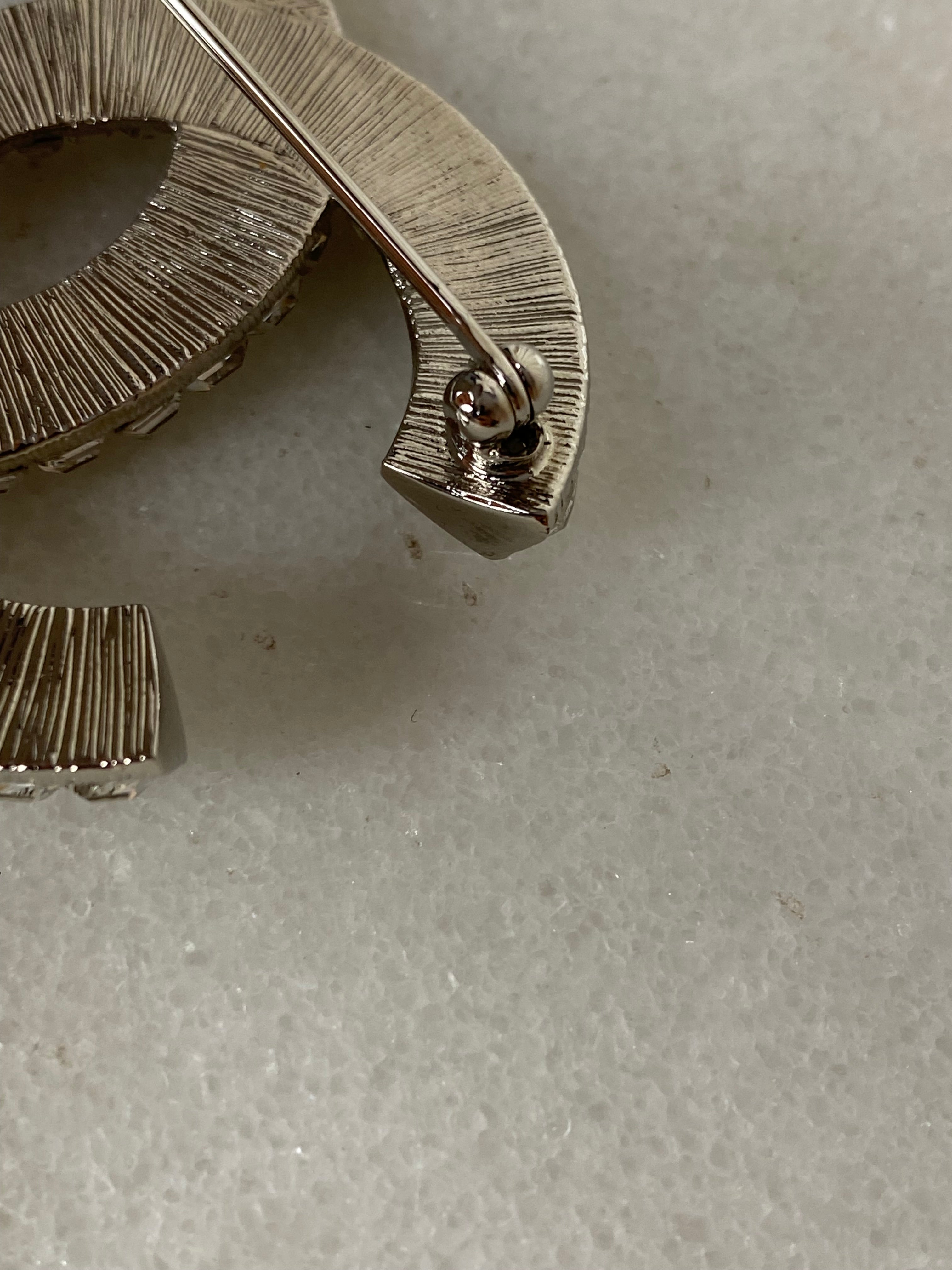 Chanel Silver CC Crystal Brooch-Brooch-Chanel-The Closet Egypt