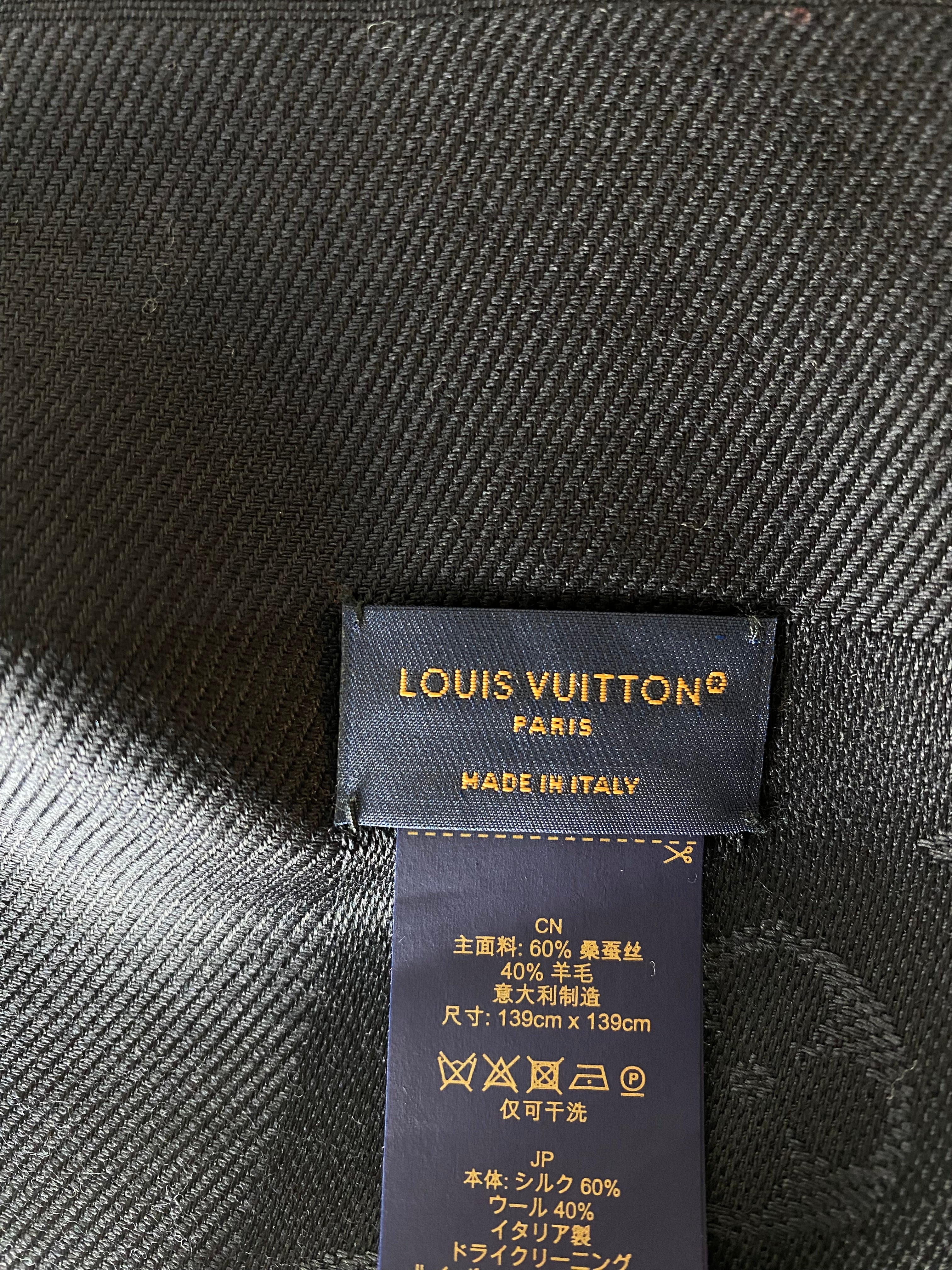 Louis Vuitton Black Monogram Scarf-Scarf-Louis Vuitton-The Closet Egypt