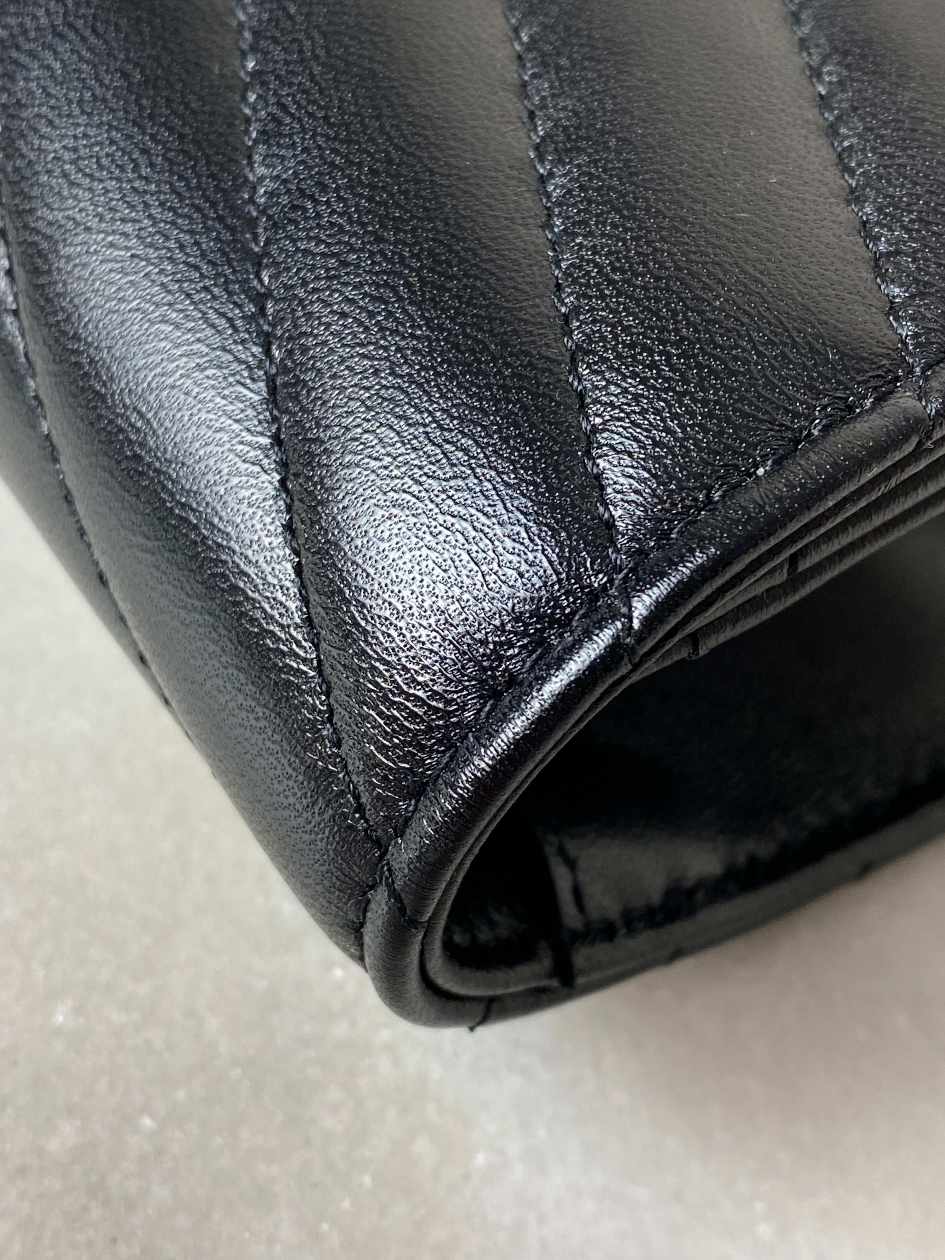 YSL Black Cassandre Matelasse Envelope Clutch-Clutch-YSL-The Closet Egypt