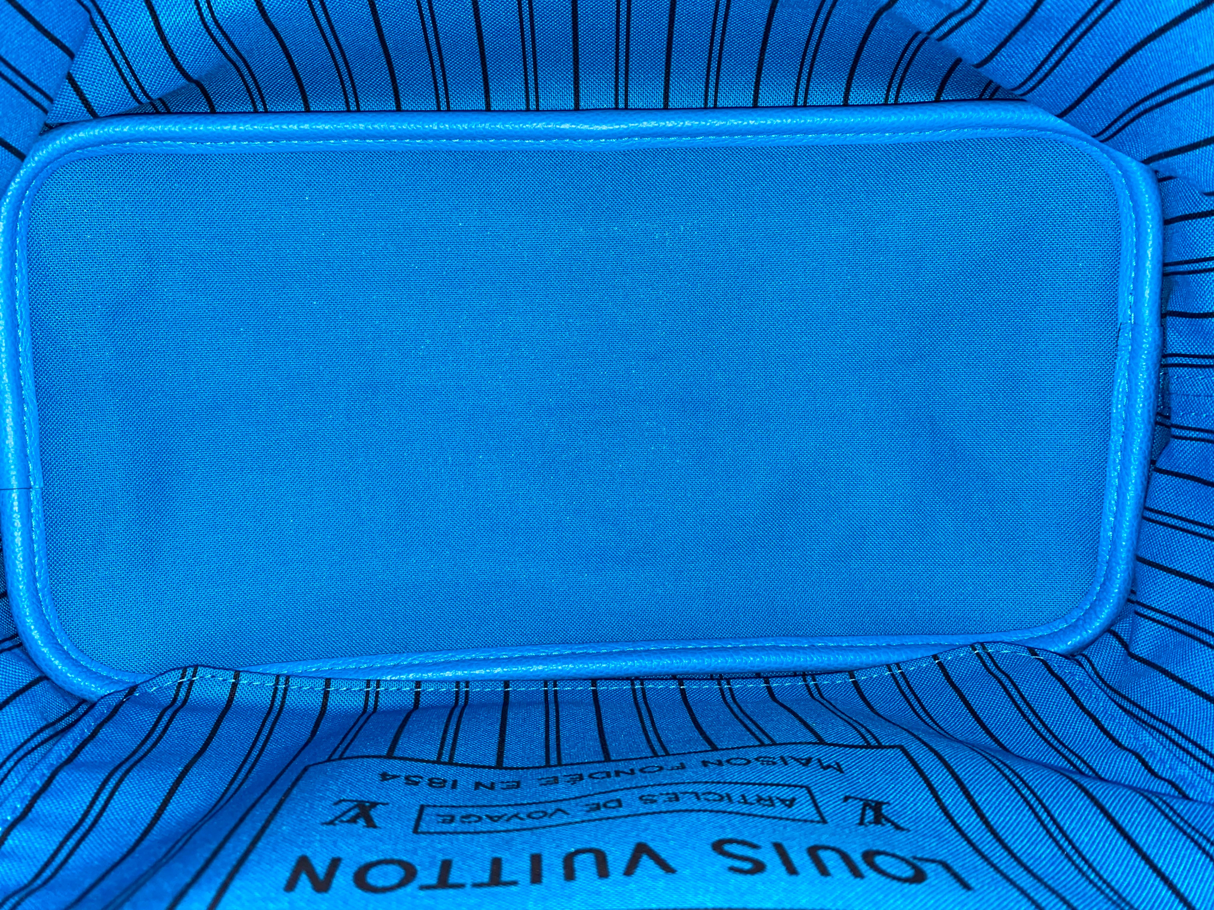 Louis Vuitton Monogram Turquoise Neverfull Inside Out Bag