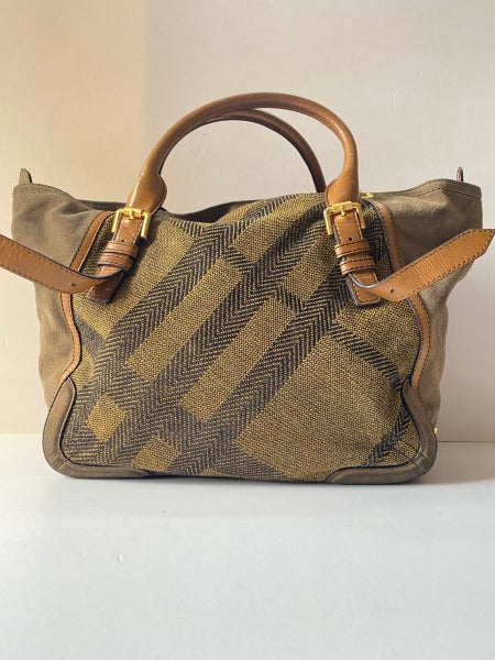 Burberry Brown Canvas and Leather Tote Bag-handbag-Burberry-The Closet Egypt