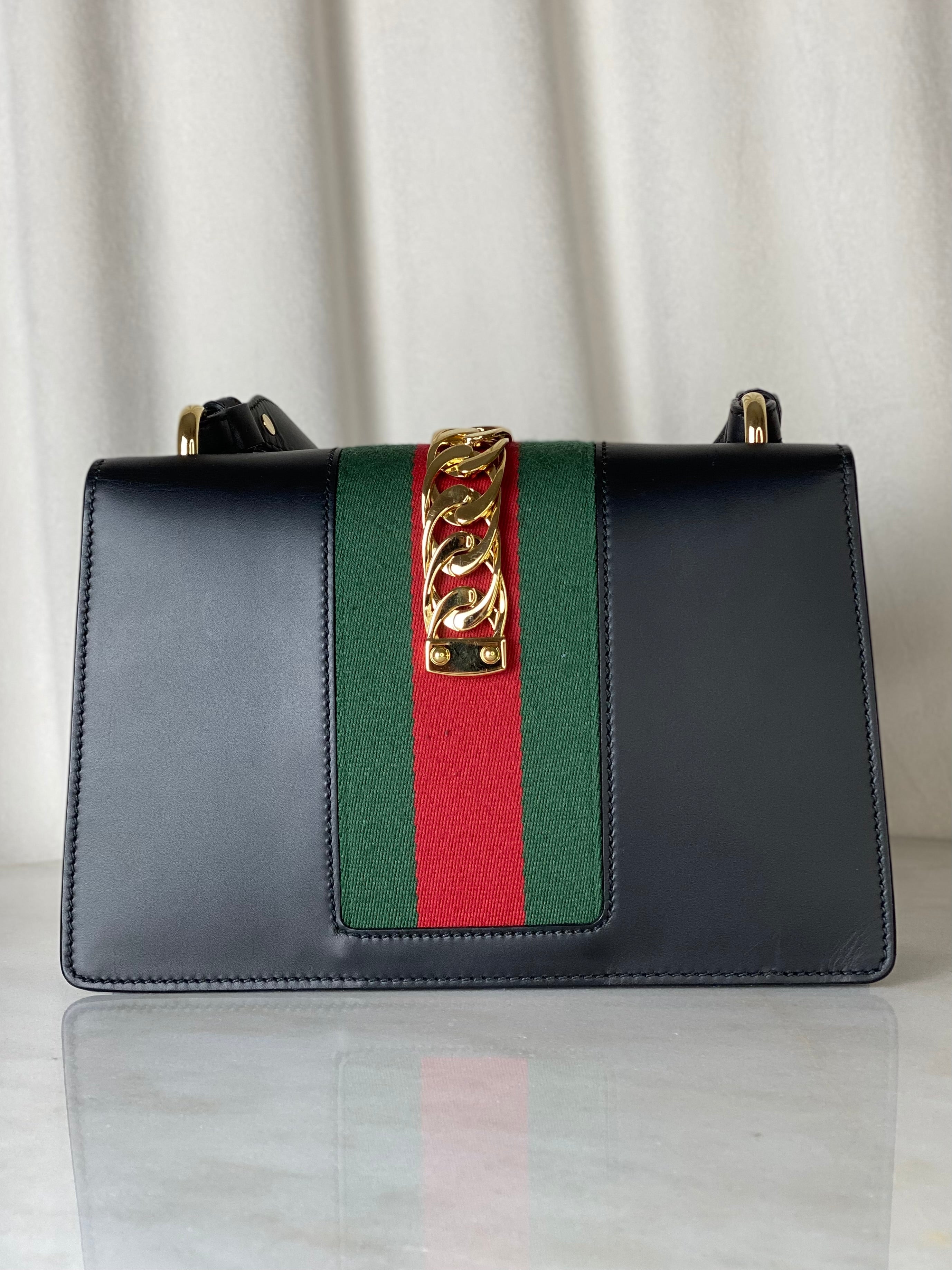 Gucci Black Sylvie Medium Bag-handbag-Gucci-The Closet Egypt