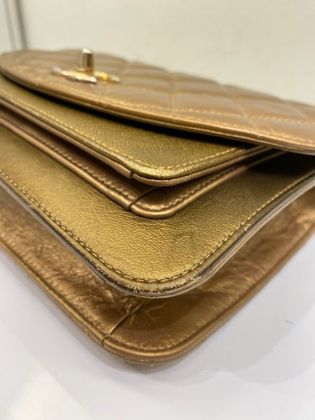 Chanel Metallic Gold Flap Bag-handbag-Chanel-The Closet Egypt