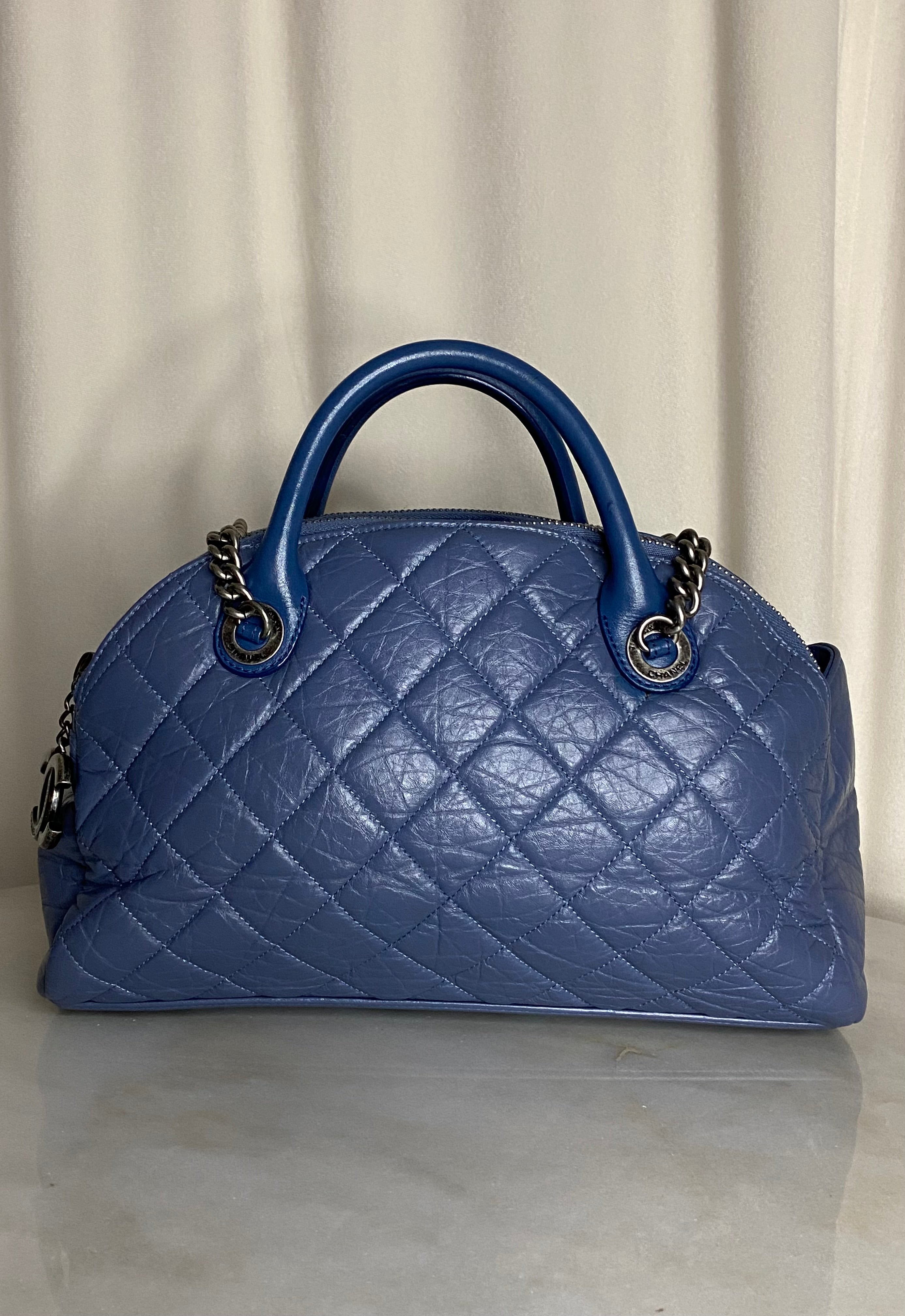 Chanel Blue Bowling Tote Shoulder Bag-handbag-Chanel-The Closet Egypt