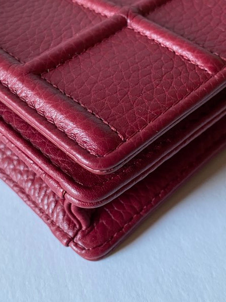 Christian Dior Burgundy Diorama Wallet on Chain-Wallet Chain-Christian Dior-The Closet Egypt