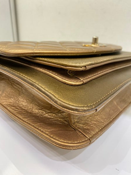 Chanel Metallic Gold Flap Bag-handbag-Chanel-The Closet Egypt