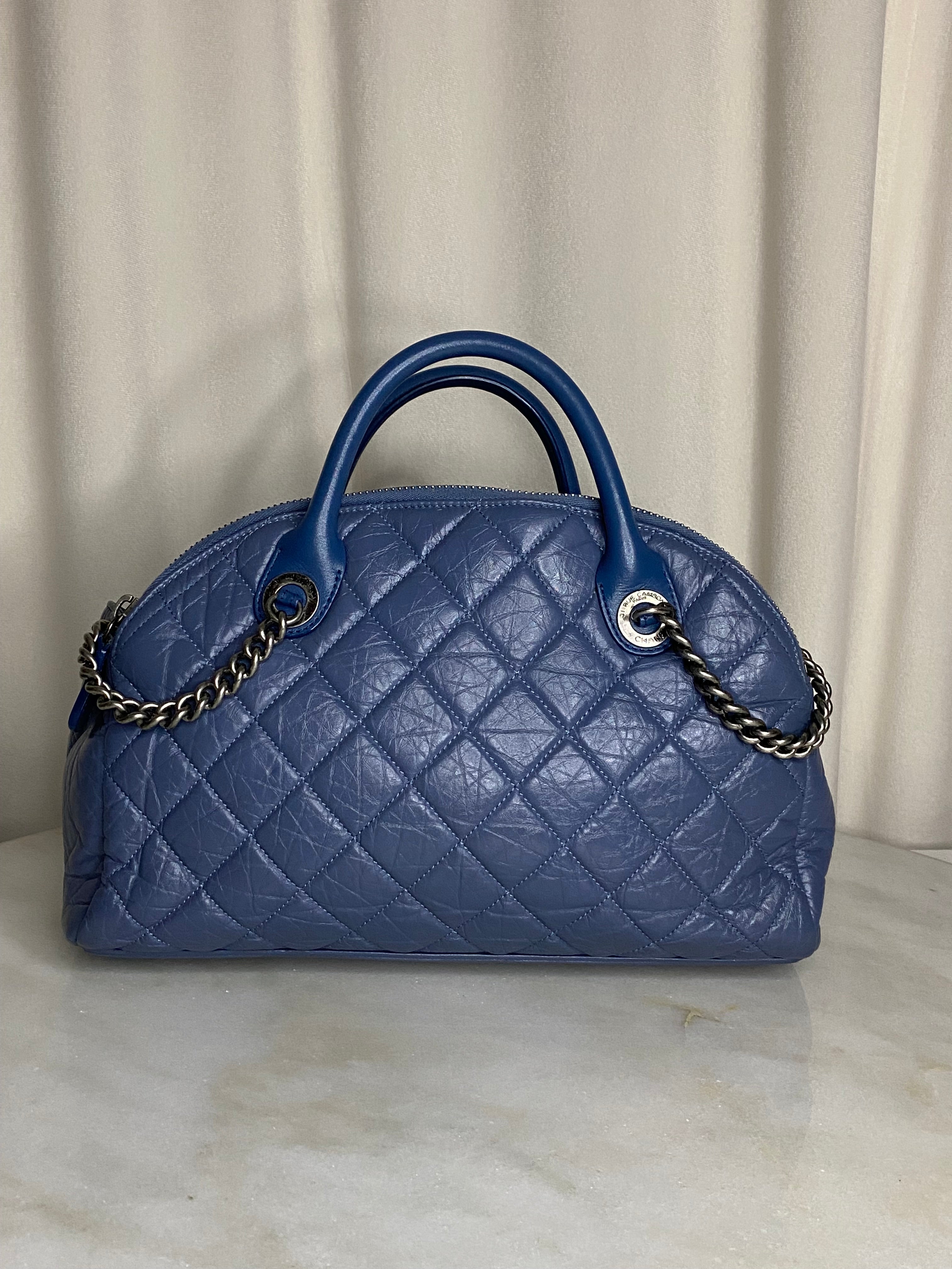 Chanel Blue Bowling Tote Shoulder Bag-handbag-Chanel-The Closet Egypt