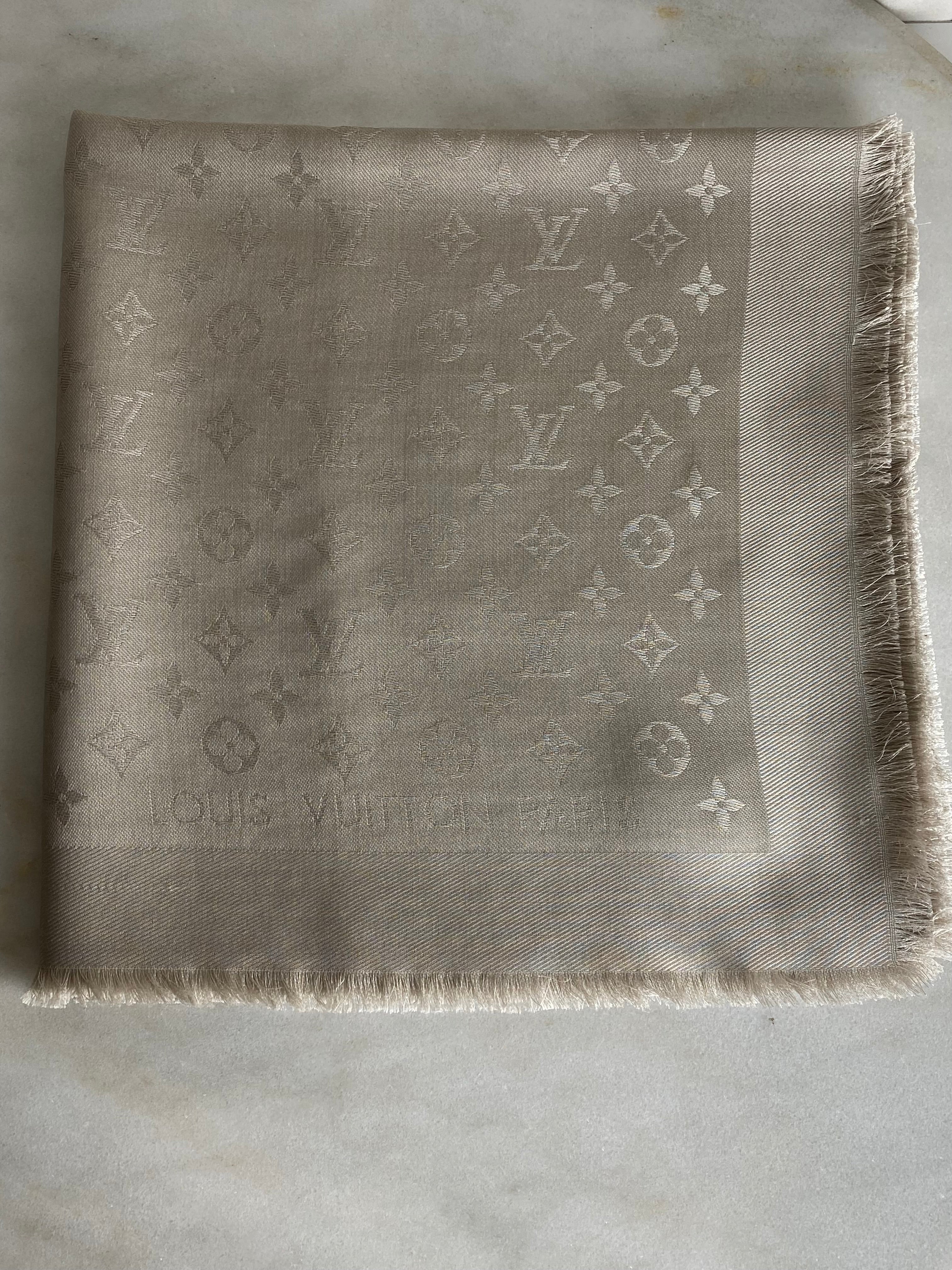 Louis Vuitton Beige Monogram Scarf-Scarf-Louis Vuitton-The Closet Egypt