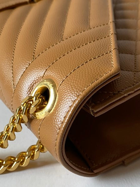 YSL Brown Monogram Classic Envelope Bag-handbag-YSL-The Closet Egypt