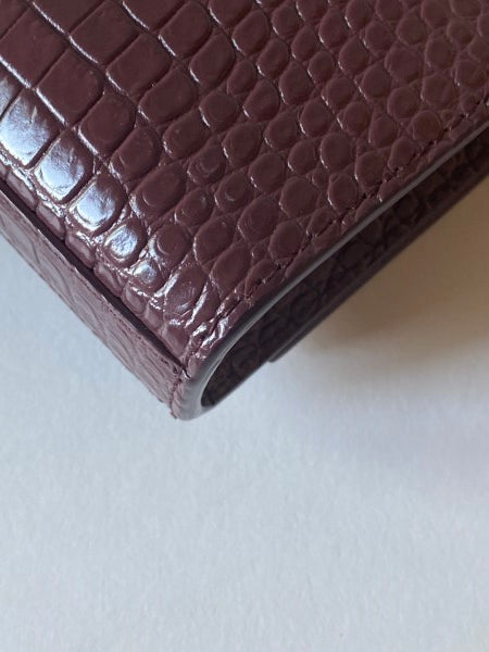 YSL Burgundy Croco Embossed Kate Tassel Small Bag-handbag-YSL-The Closet Egypt