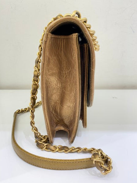 Chanel Metallic Gold Flap Bag-handbag-Chanel-The Closet Egypt
