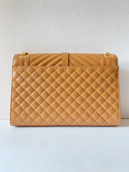 YSL Brown Monogram Classic Envelope Bag-handbag-YSL-The Closet Egypt