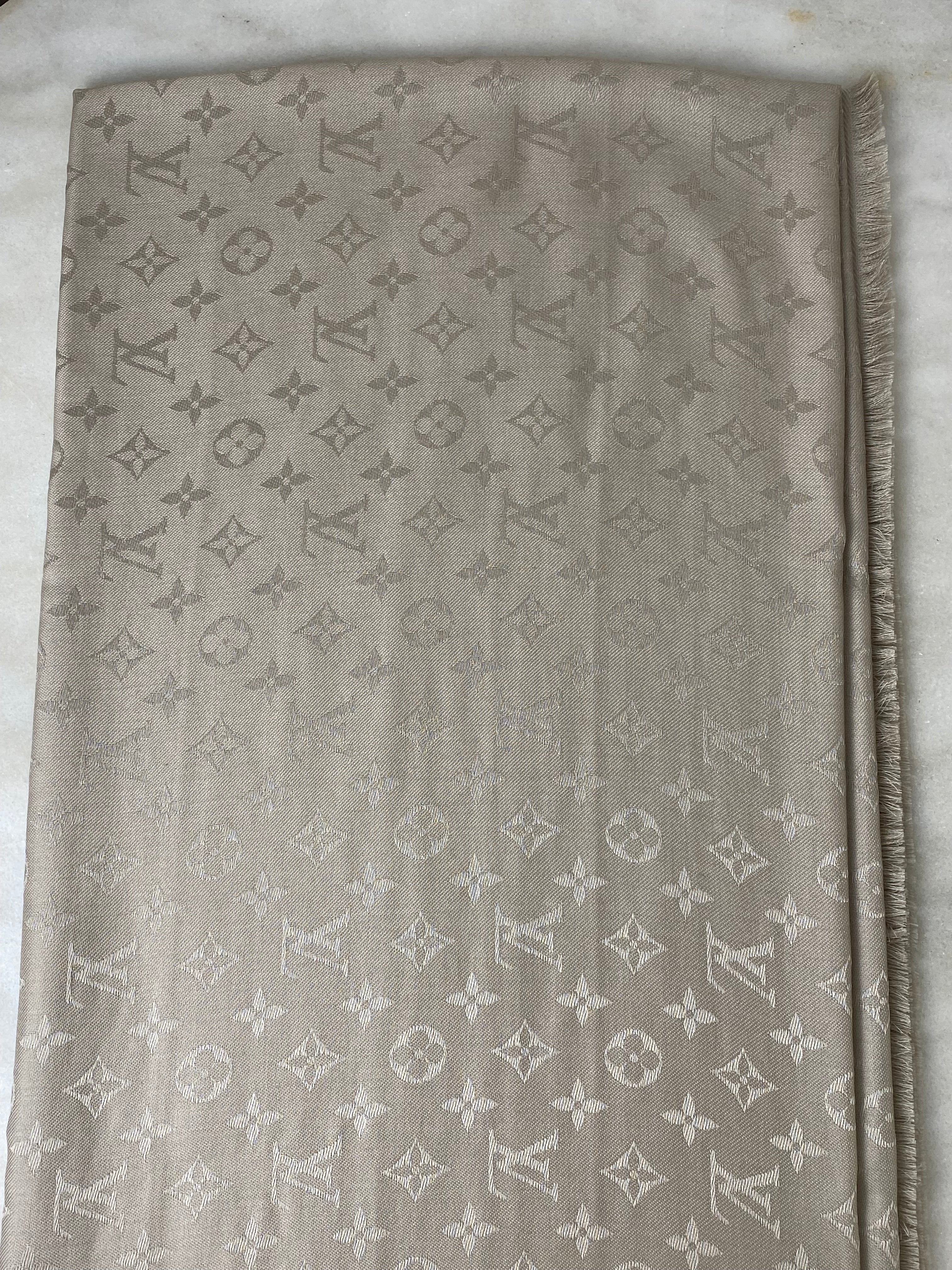 Louis Vuitton Beige Monogram Scarf-Scarf-Louis Vuitton-The Closet Egypt