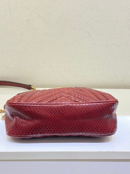 Stella Mccartney Burgundy Snakeskin Embossed Star Crossbody Bag-handbag-Stella Mccartney-The Closet Egypt