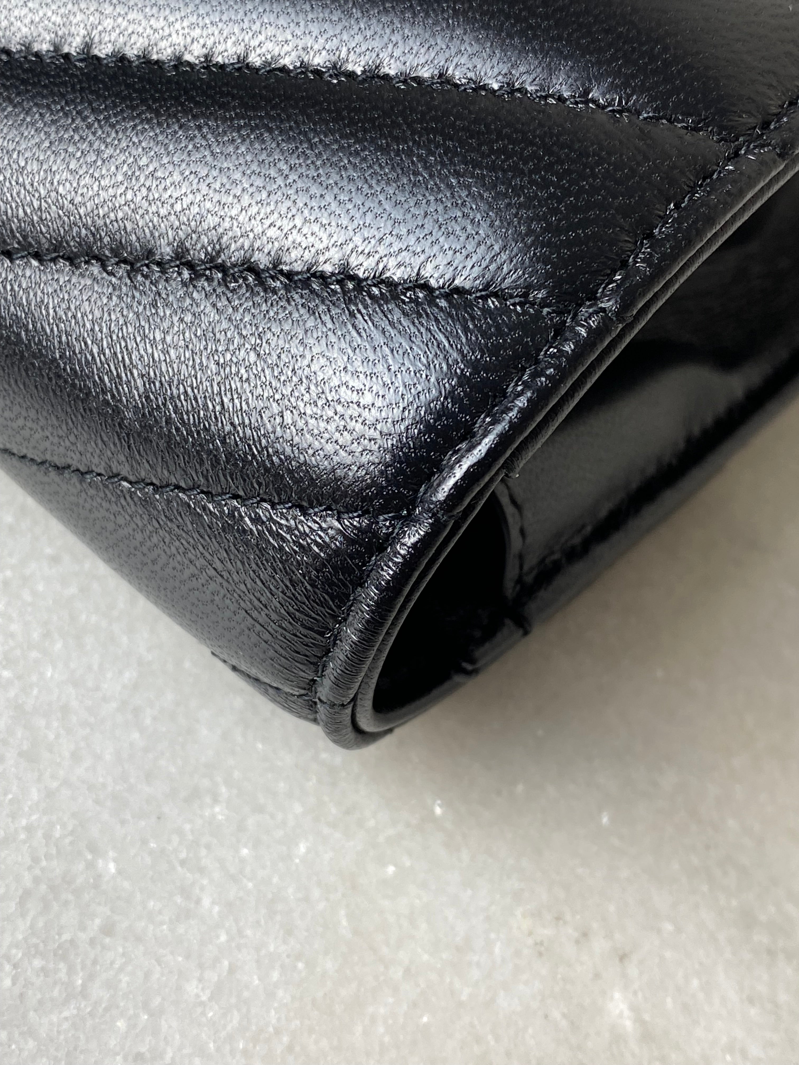 YSL Black Cassandre Matelasse Envelope Clutch-Clutch-YSL-The Closet Egypt