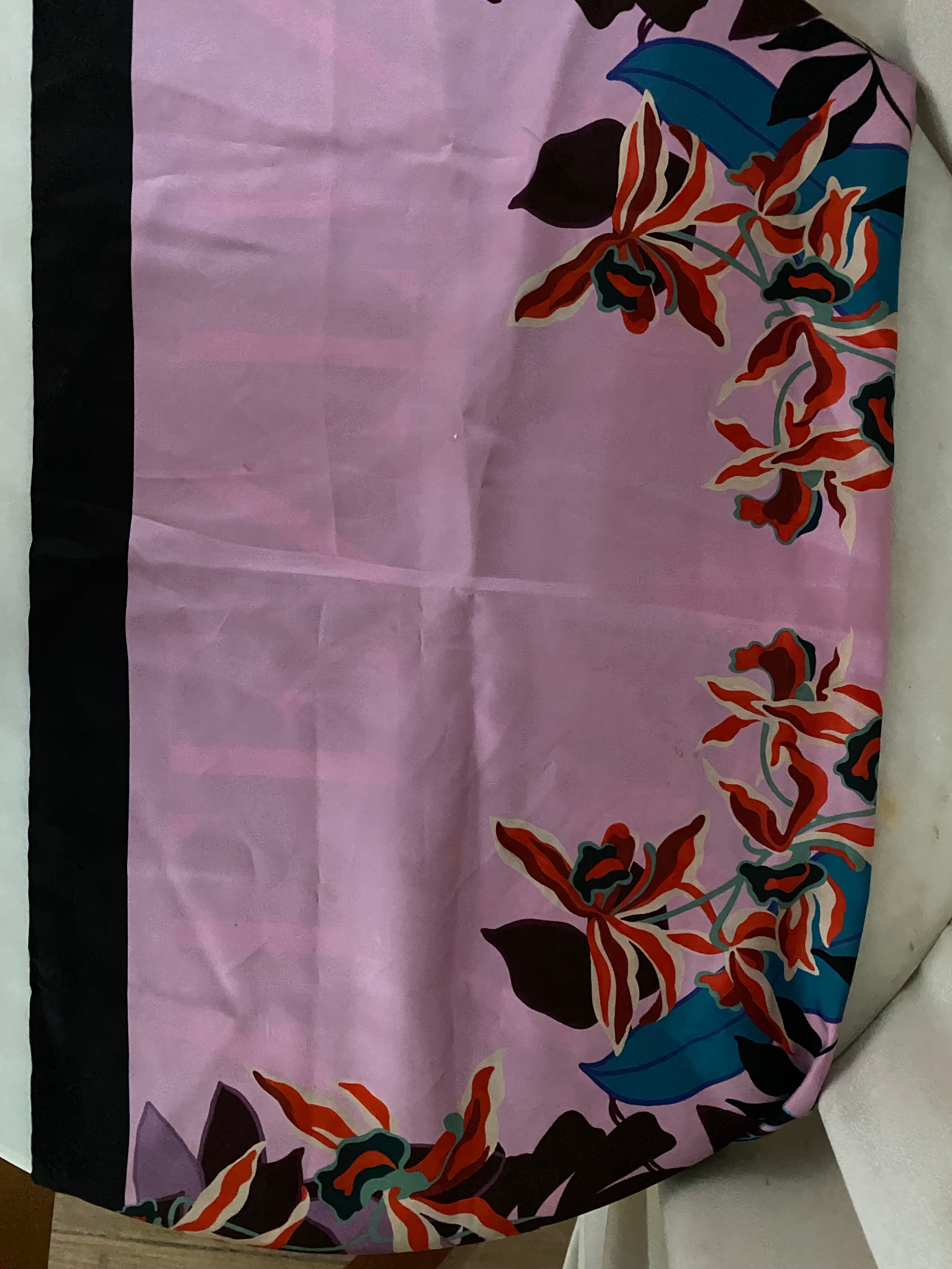 Valentino Pink Floral Pleate Silk Scarf-Scarf-Valentino-The Closet Egypt