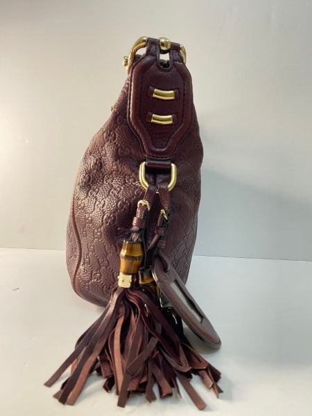 Gucci GG Burgundy Guccissima Hobo Bag-handbag-Gucci-The Closet Egypt