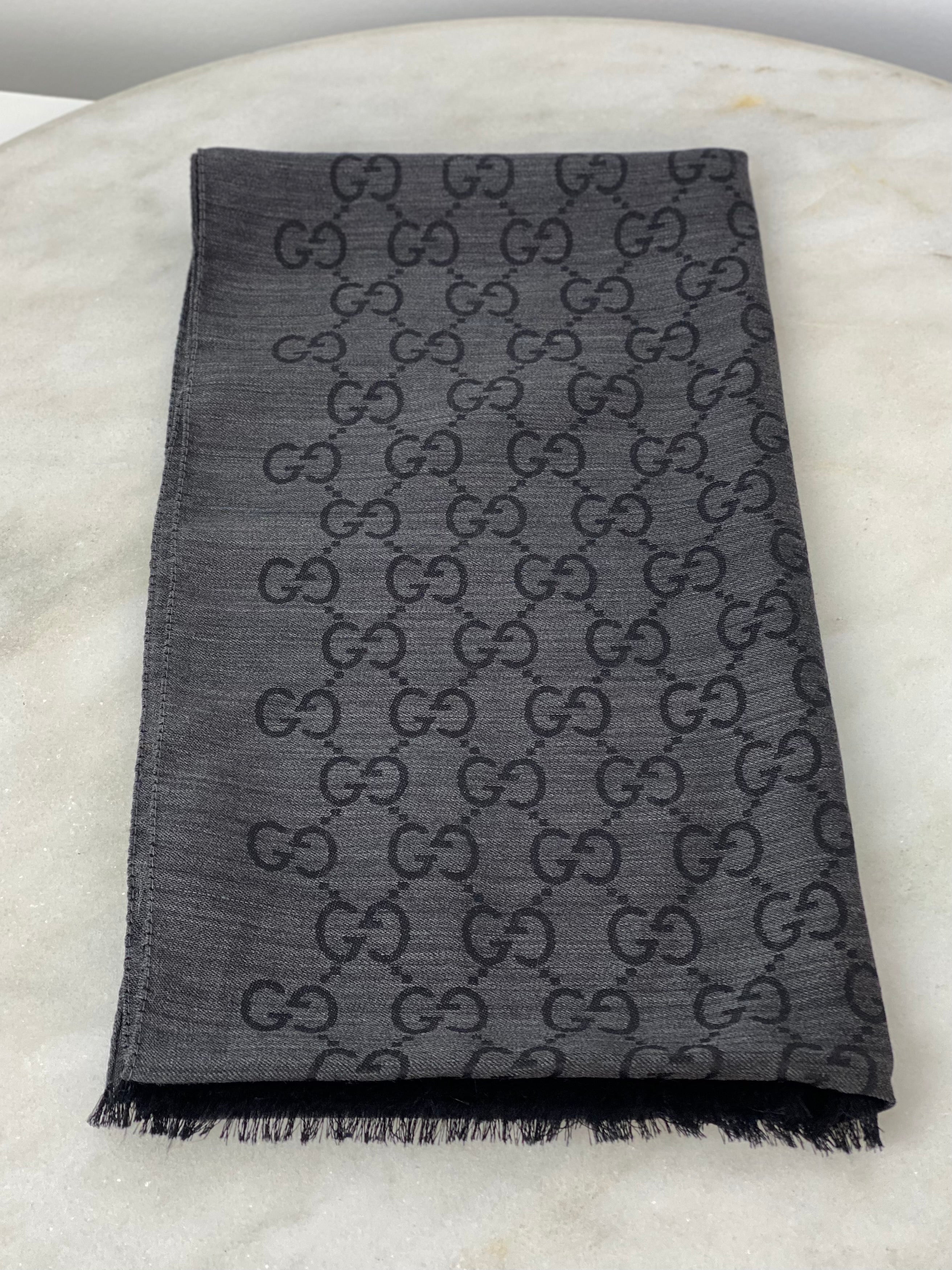 Gucci Black Wool Scarf-Scarf-Gucci-The Closet Egypt