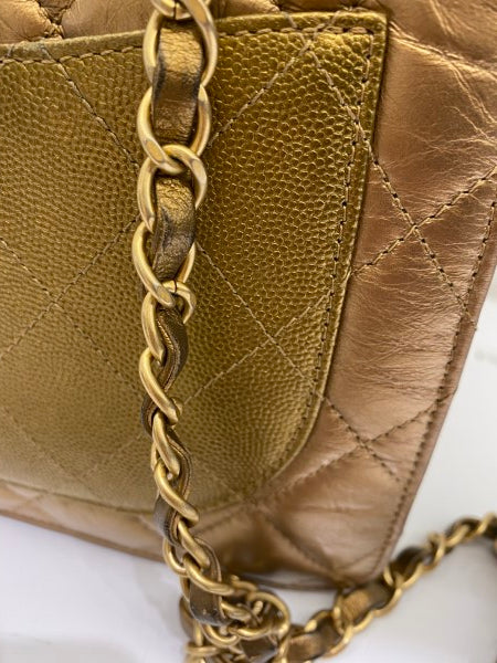Chanel Metallic Gold Flap Bag-handbag-Chanel-The Closet Egypt