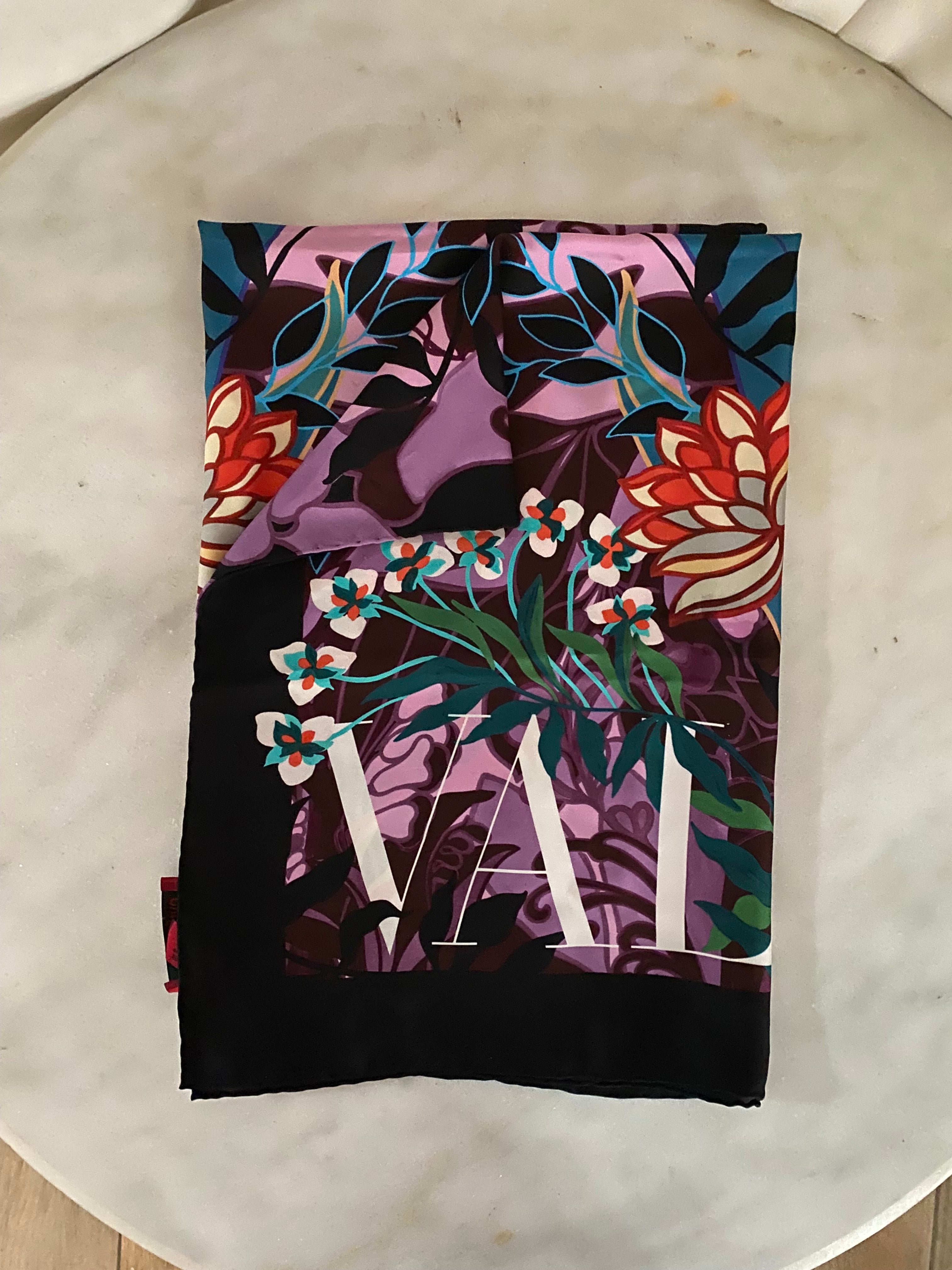 Valentino Pink Floral Pleate Silk Scarf-Scarf-Valentino-The Closet Egypt