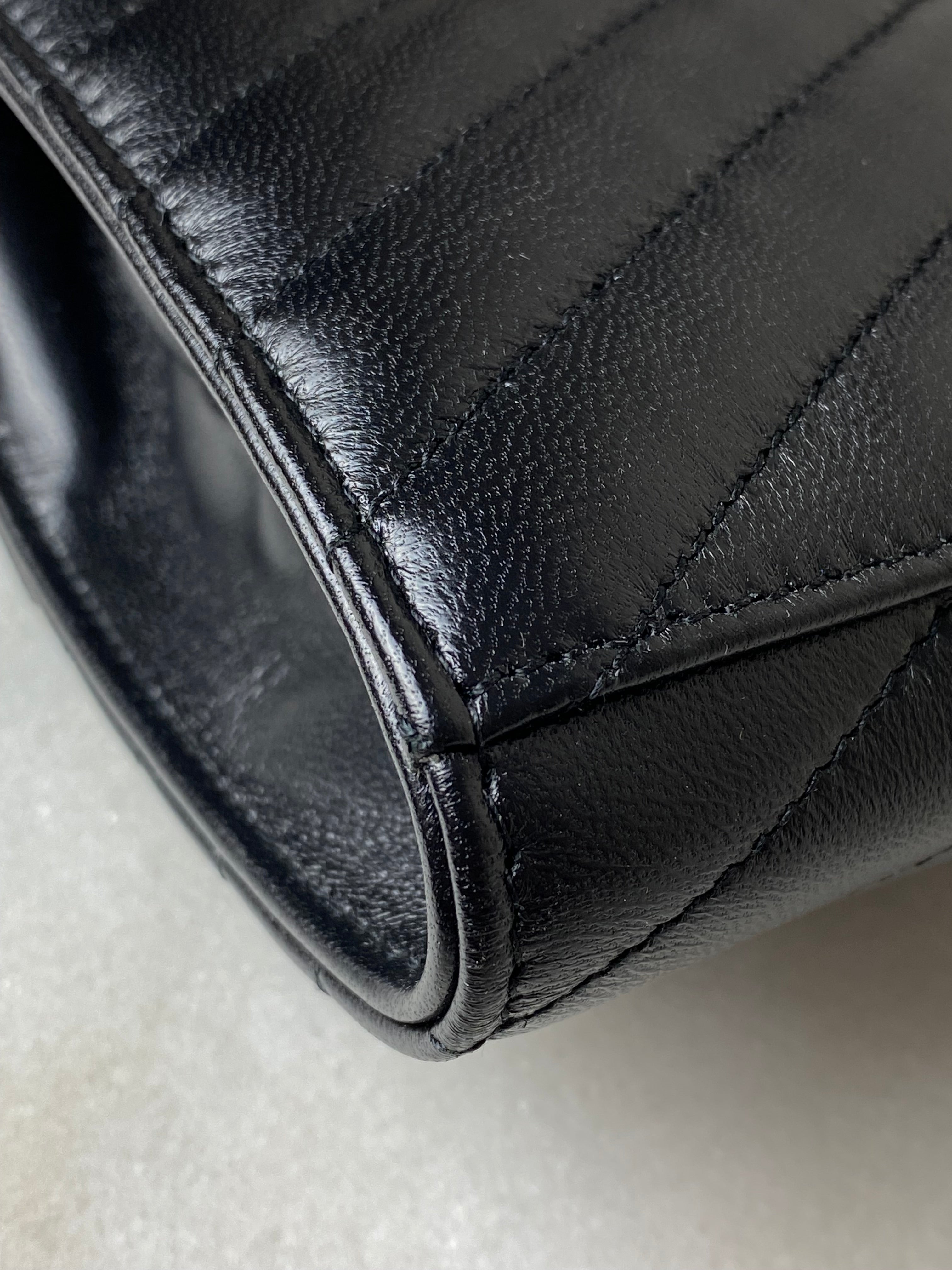 YSL Black Cassandre Matelasse Envelope Clutch-Clutch-YSL-The Closet Egypt