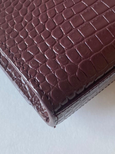 YSL Burgundy Croco Embossed Kate Tassel Small Bag-handbag-YSL-The Closet Egypt