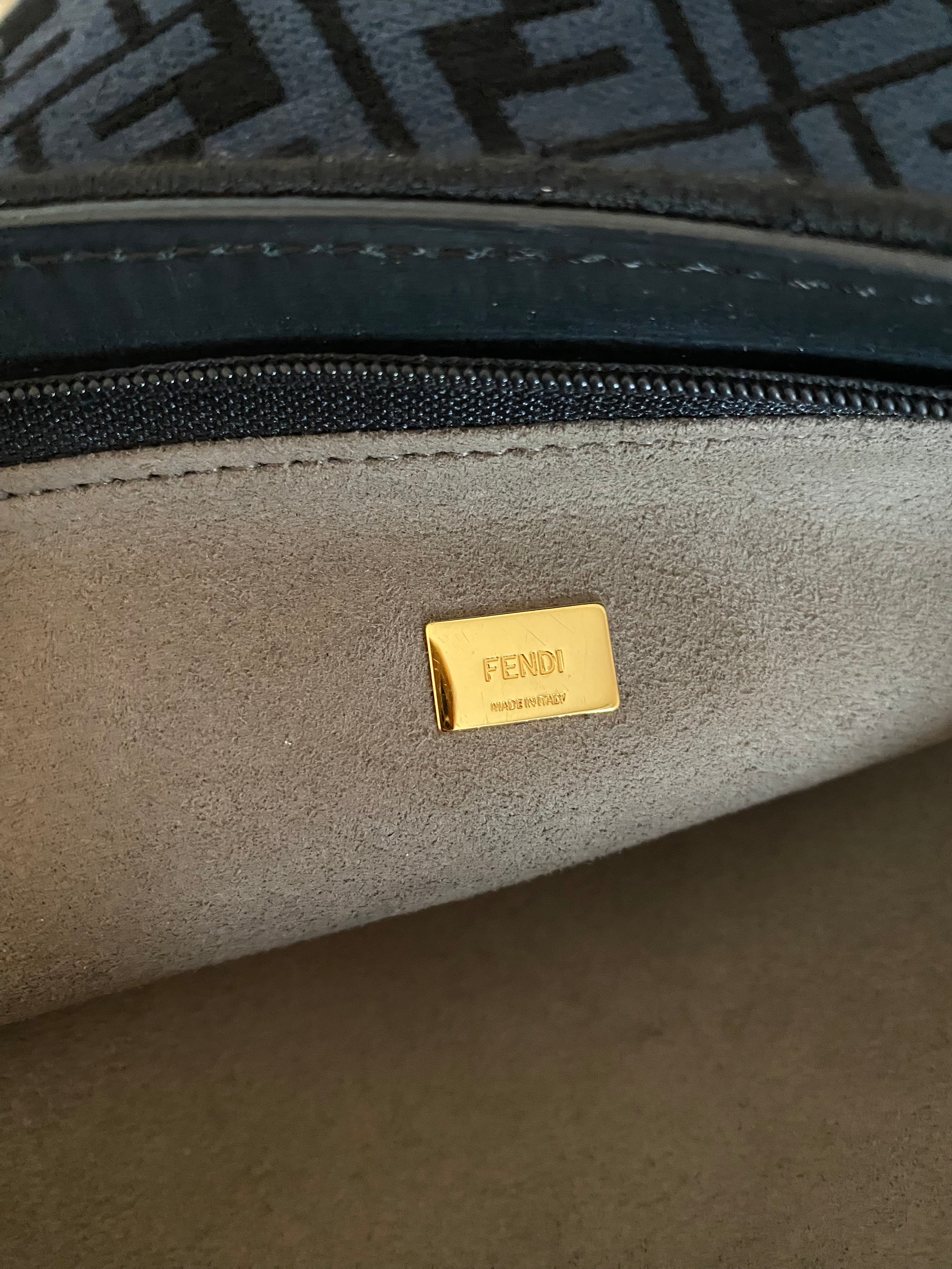 Fendi Bicolor Fabric Velvet Clutch-Clutch-Fendi-The Closet Egypt