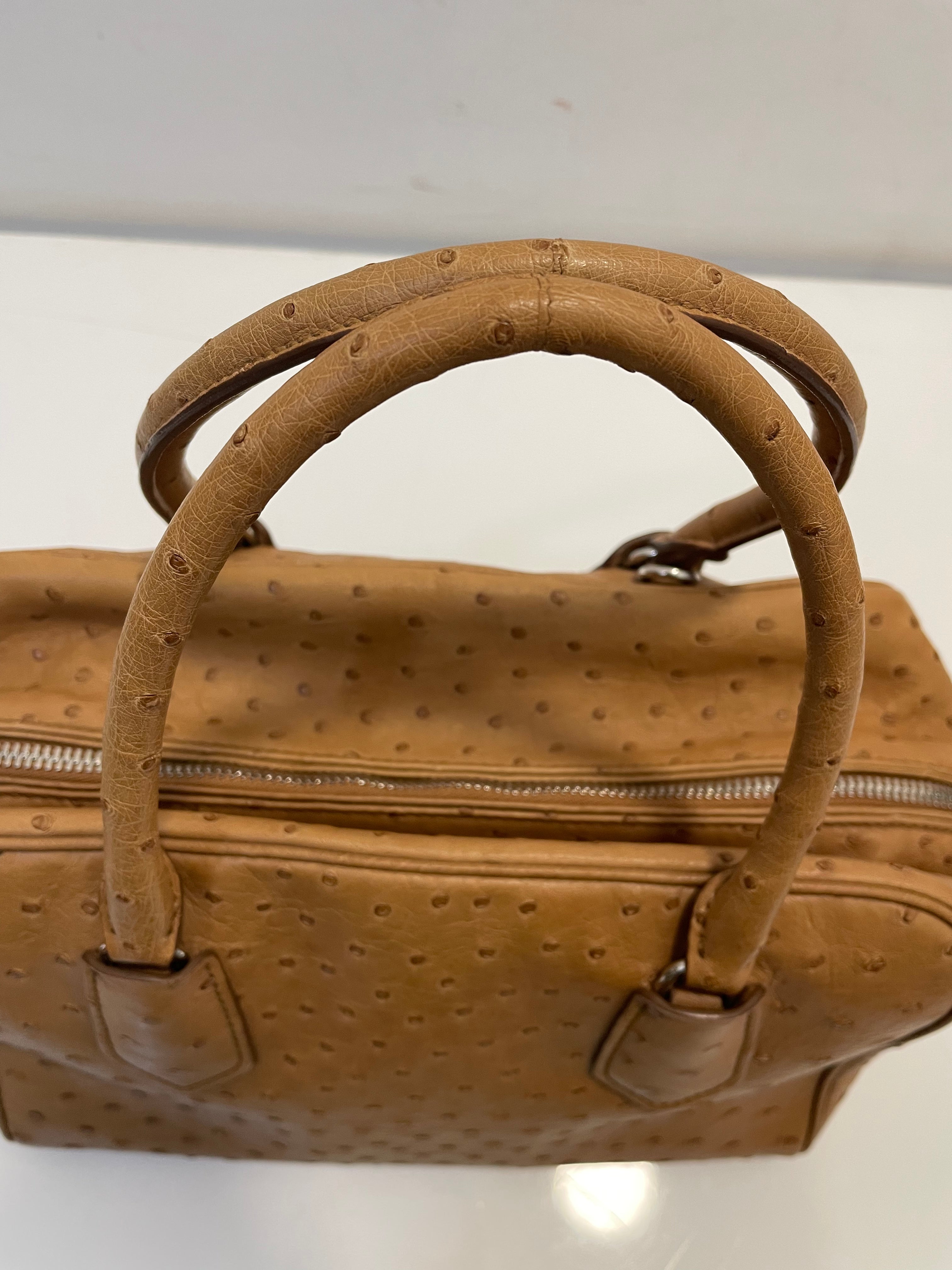 Prada Camel Ostrich Tote Bag-handbag-Prada-The Closet Egypt