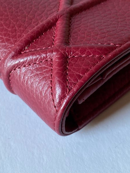 Christian Dior Burgundy Diorama Wallet on Chain-Wallet Chain-Christian Dior-The Closet Egypt