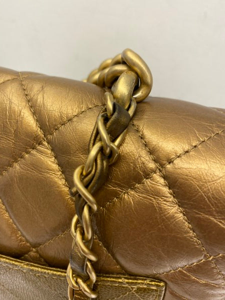 Chanel Metallic Gold Flap Bag-handbag-Chanel-The Closet Egypt